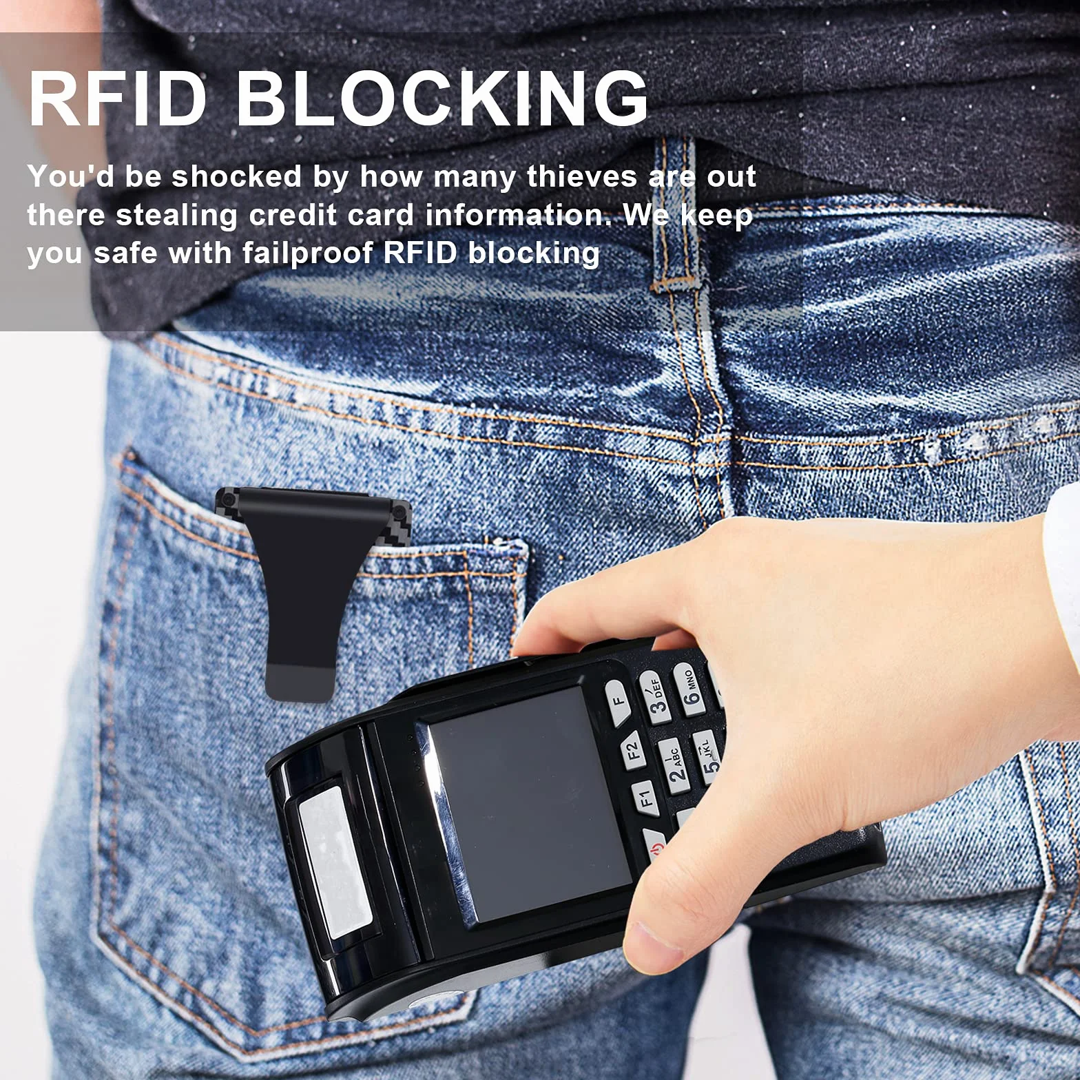 Molain Portfel z włókna węglowego RFID, aluminiowy uchwyt na karty, Czarny Carbon