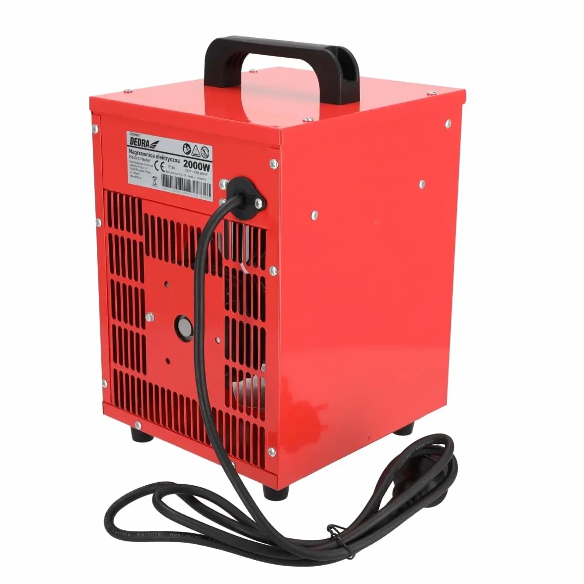 DEDRA Elektryczny termowentylator 1000W/2000W z termostatem 3 tryby pracy metalowa obudowa