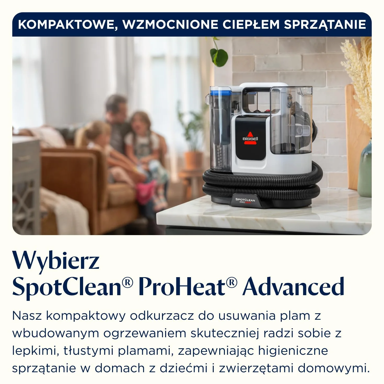 BISSELL SpotClean ProHeat Advanced 3924N, Odkurzacz piorący do tapicerki, 1125W, Przewodowy