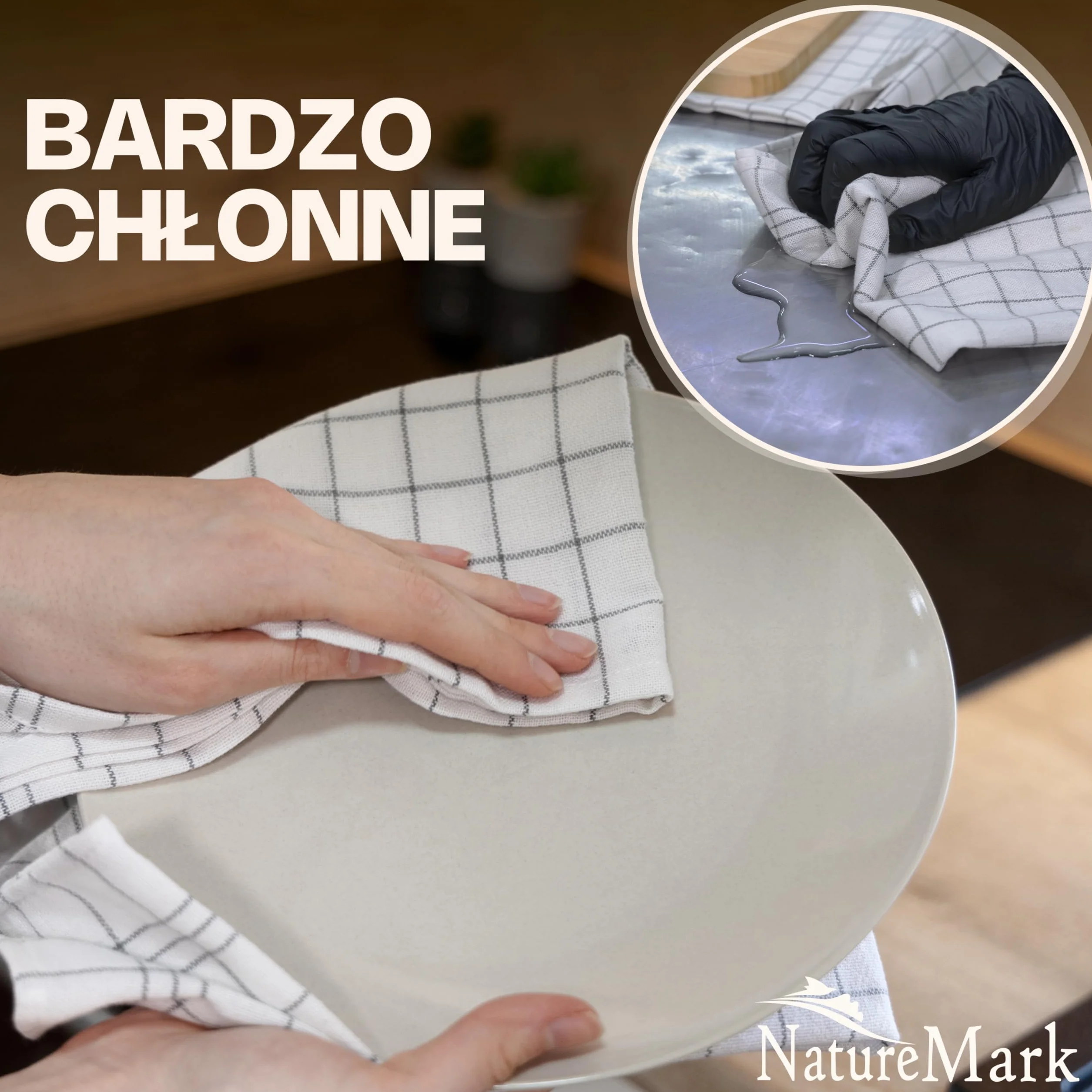 NatureMark Zestaw 10 ręczników kuchennych 50x70 cm 100% bawełna chłonne