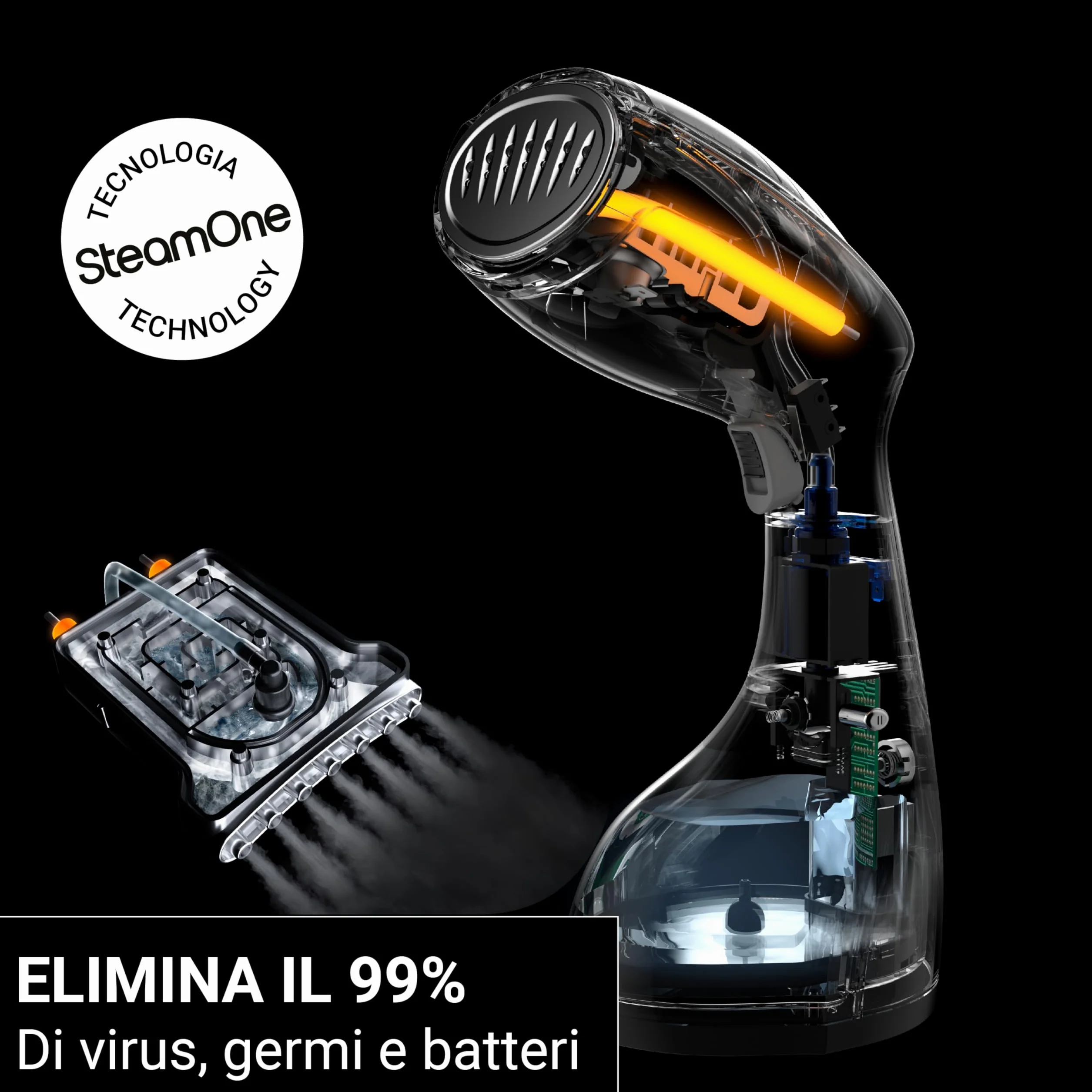 Steamone Parownica do Ubrań, Czarny, 1400 W