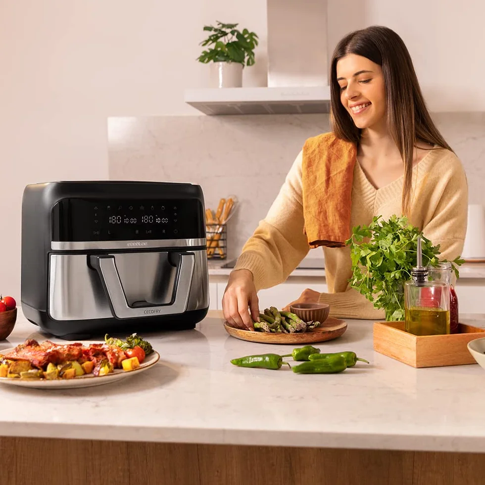 Cecotec Frytkownica na gorące powietrze Cecofry Dual 9000 9 l 2850 W podwójna regulacja temperatury