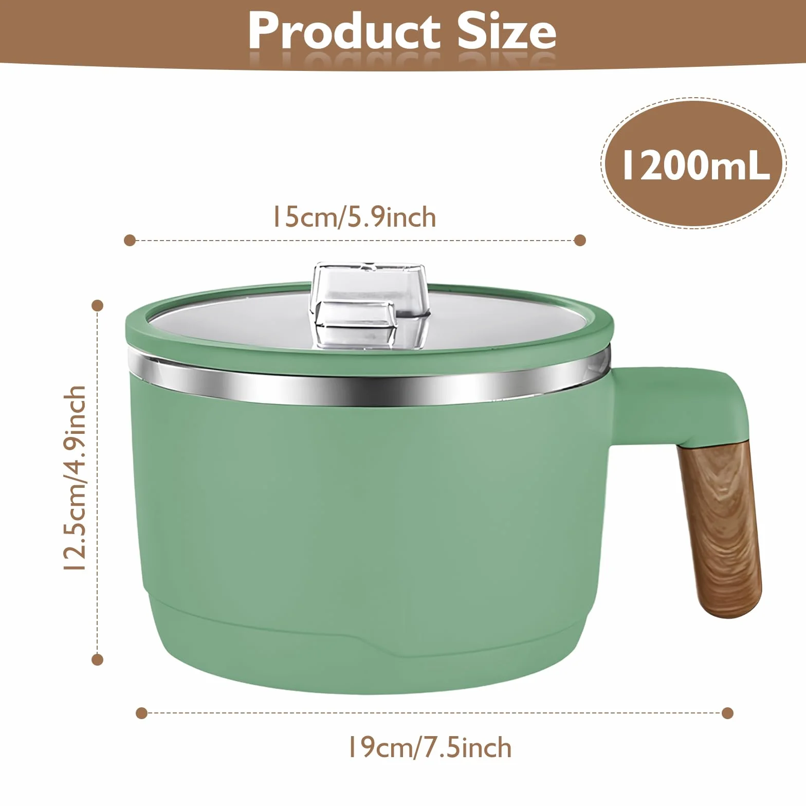 Miska ramen ze stali nierdzewnej 1200 ml podwójna izolowana uszczelniona