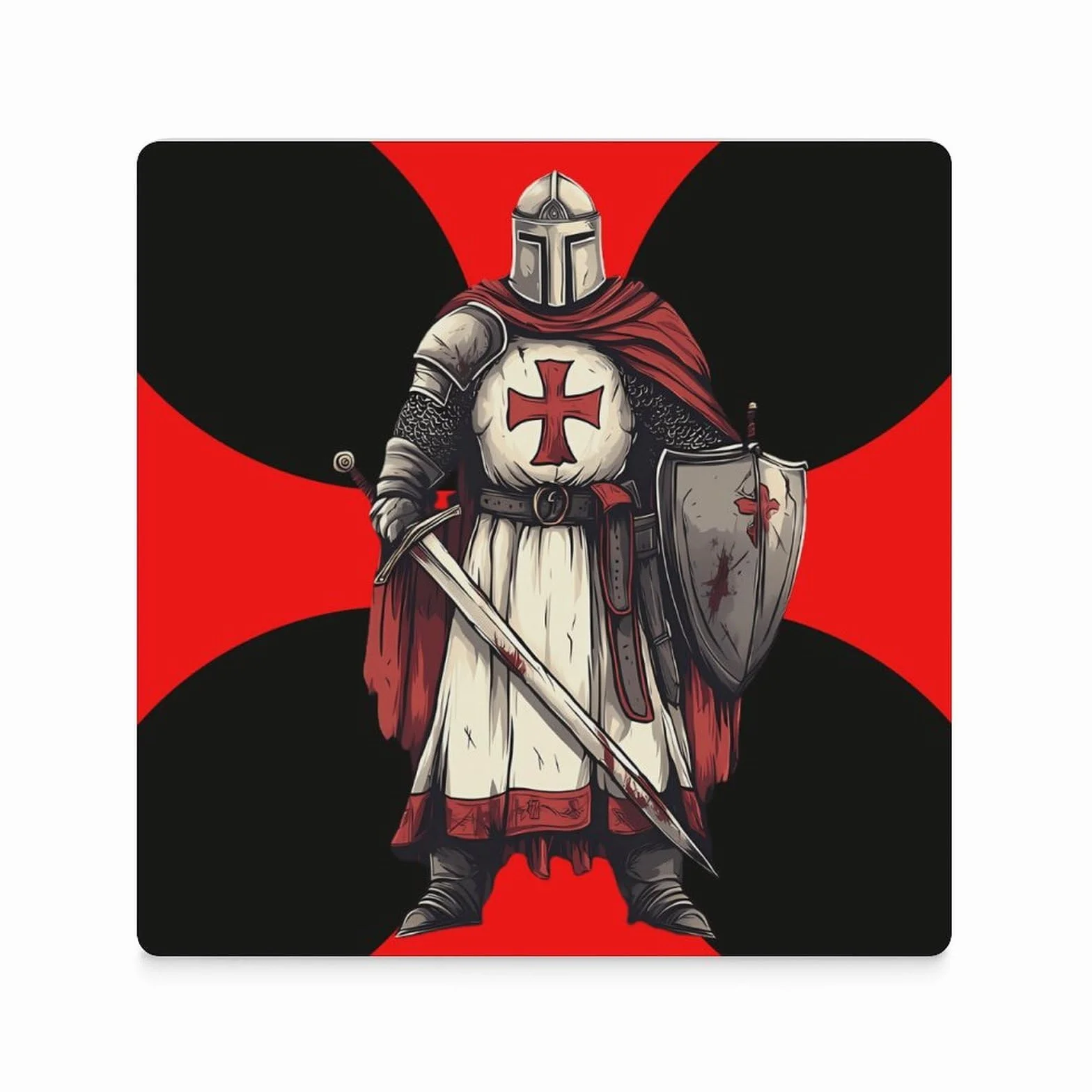 Knights Templar zestaw podkładek ceramicznych kwadratowych odpornych na ciepło do herbaty i kawy