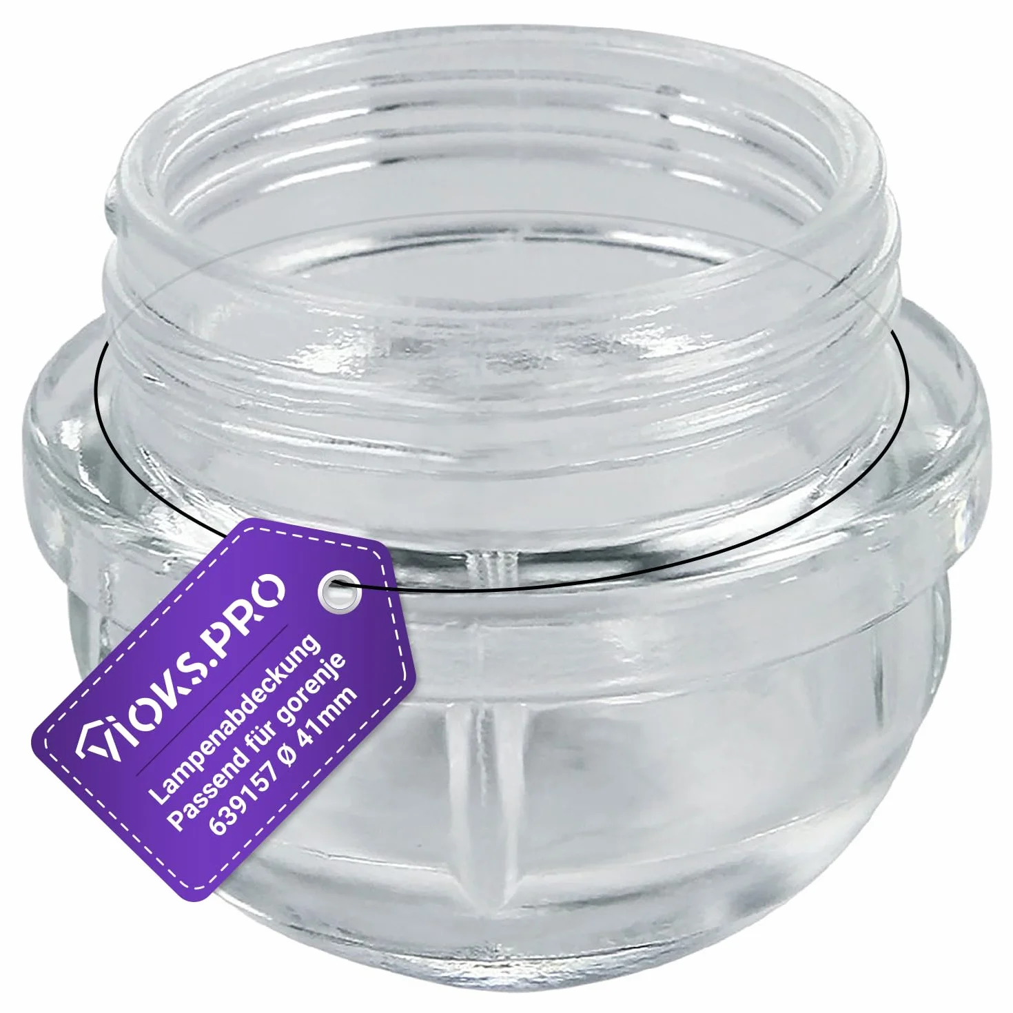 Viоks.pro kopułka o średnicy 41 mm Ø do piekarnika, przykręcana, zamiennik do piekarnika Gorenje 639157 - szklana pokrywa do piekarnika lampy - żarówka do piekarników i kuchenek, część zamienna