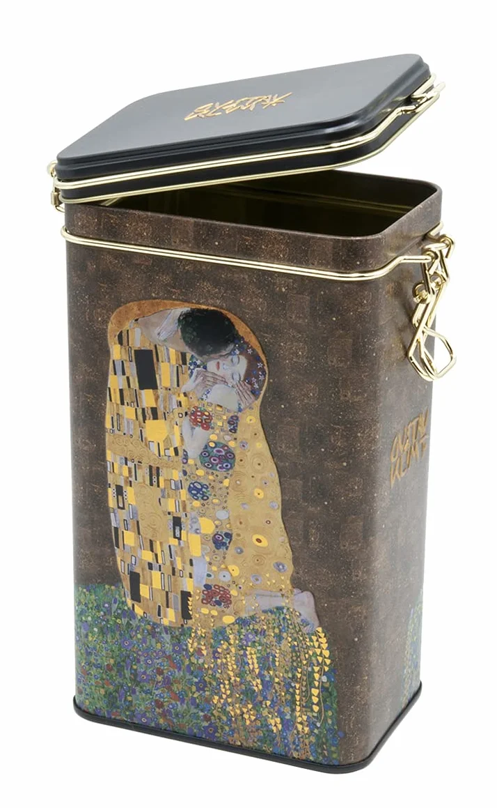 Fridolin Metalowa Puszka na Kawę z Zamknięciem Gustav Klimt Pocałunek