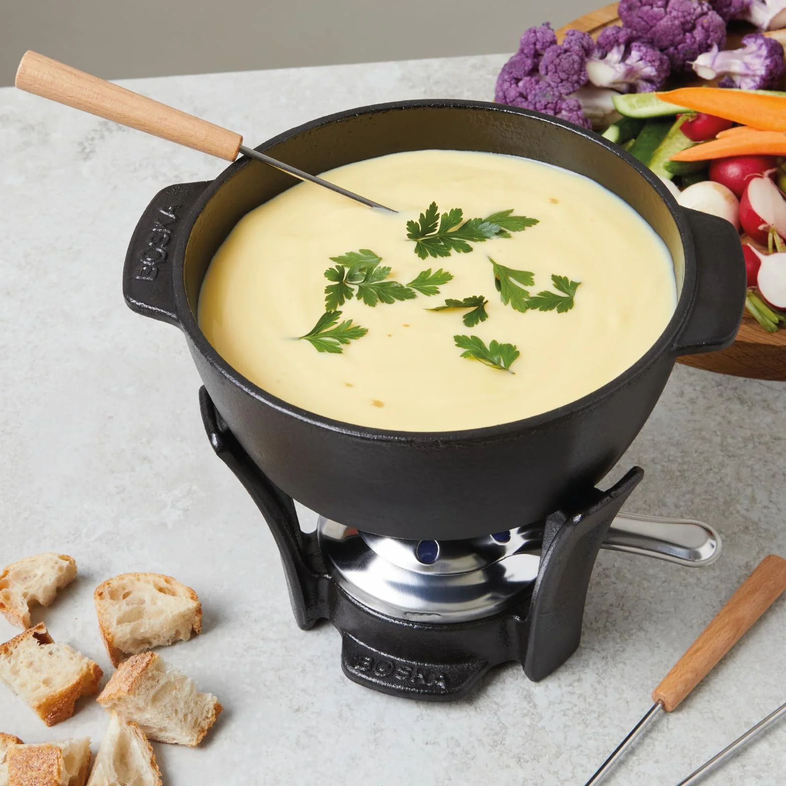 BOSKA Zestaw do fondue Party Pro 1,1 l - fondue - fondue serowe - fondue do fondue