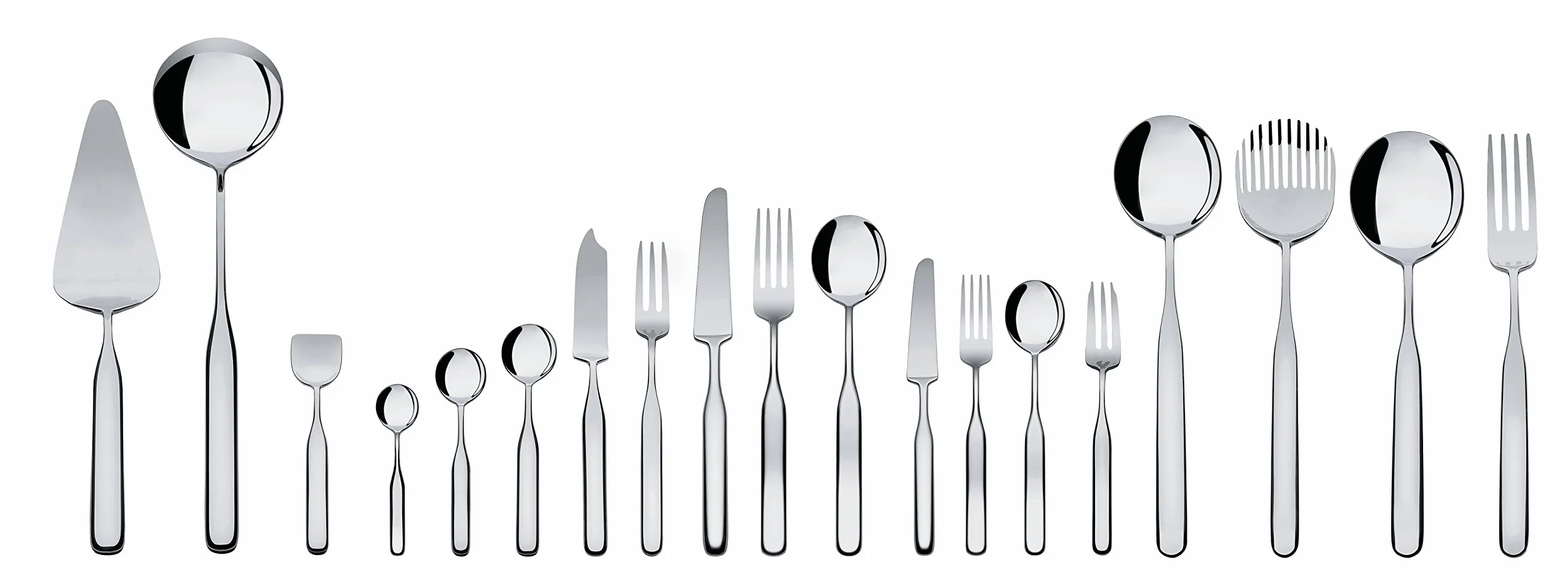 Alessi IS02/14 Collo-alto sztućce do sałatek 18/10 stal szlachetna 26,5 cm srebrne
