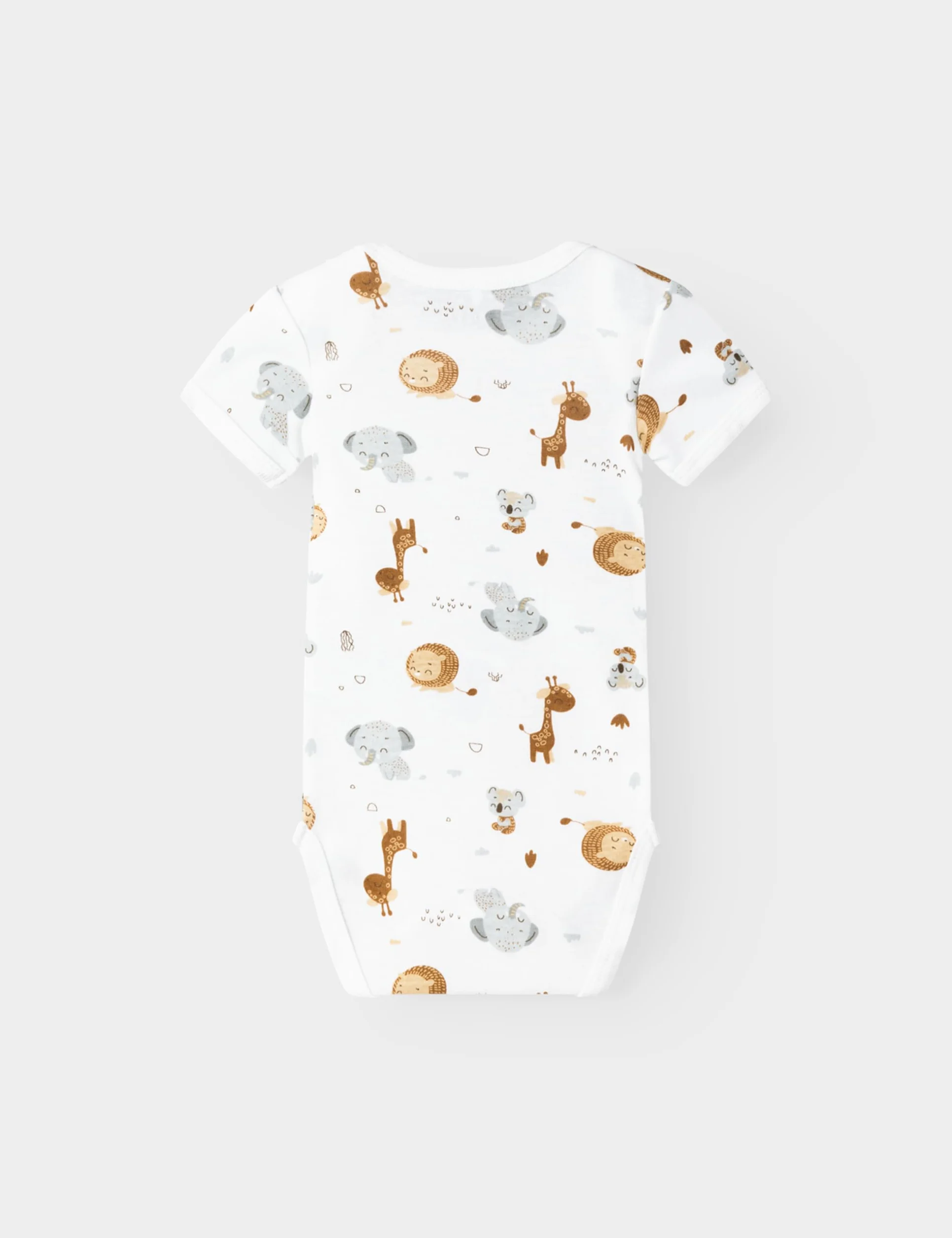 NAME IT Body z długim rękawem Uniseks - niemowlęta Nbnbody 2p Ss Beżowy Animal Noos