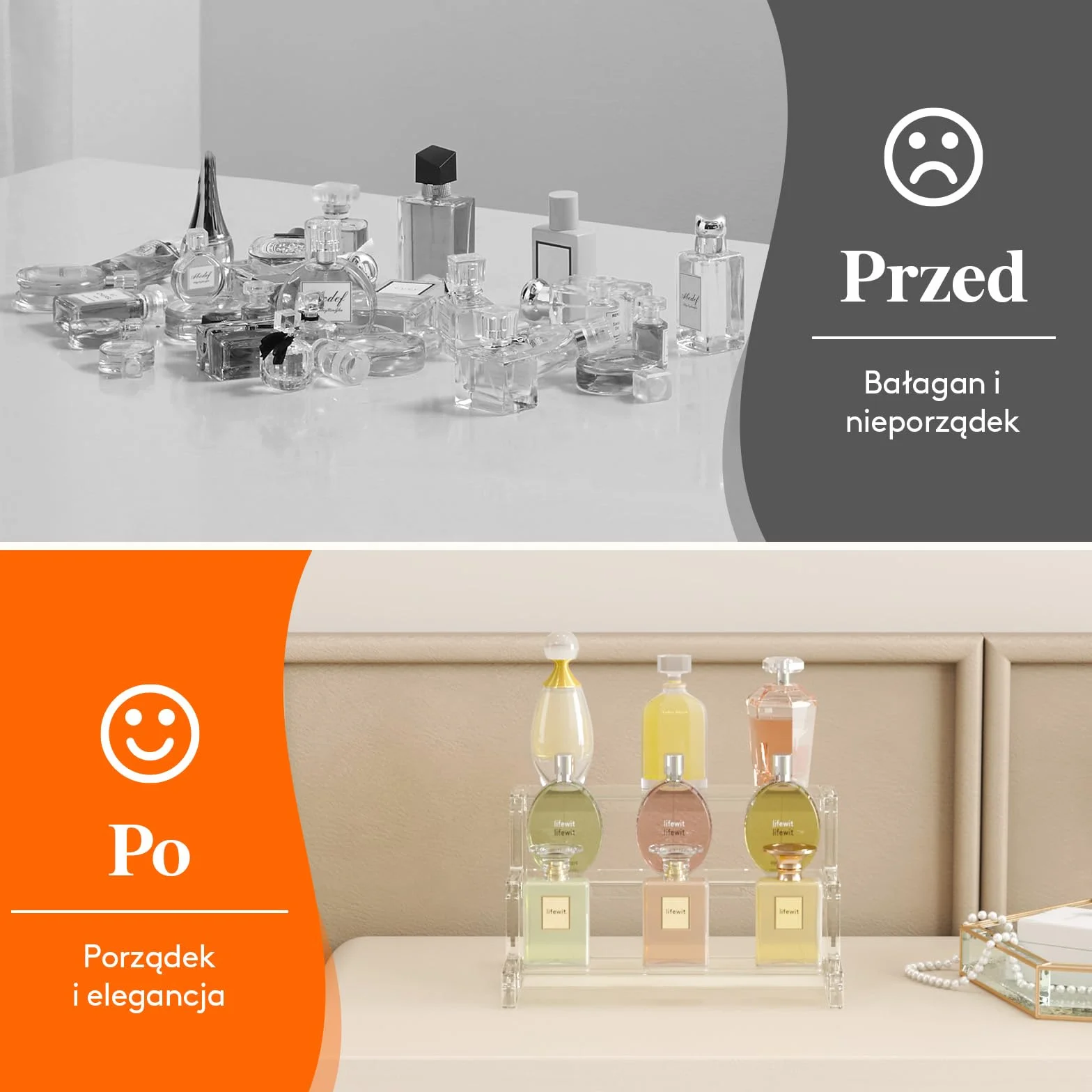 Lifewit 3 Tier Clear Display Risers Stand 22,8 cm Plastikowe Organizatory do Figurek Cupcake Perfumy Stojak Wyświetlania