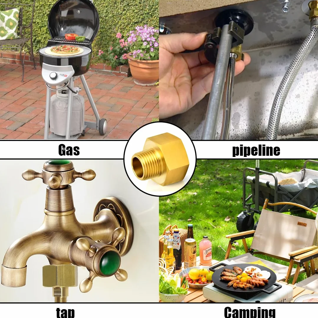 Adapter gazowy 1/2" Ig x 1/4" Ag, miedziany, do złącza węża