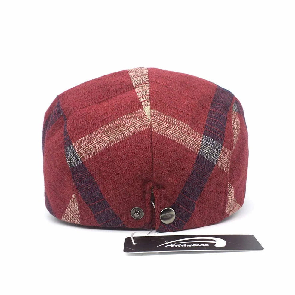 Męska Czapka Gatsby Newsboy Flat Cap Beret Wzór w kratę