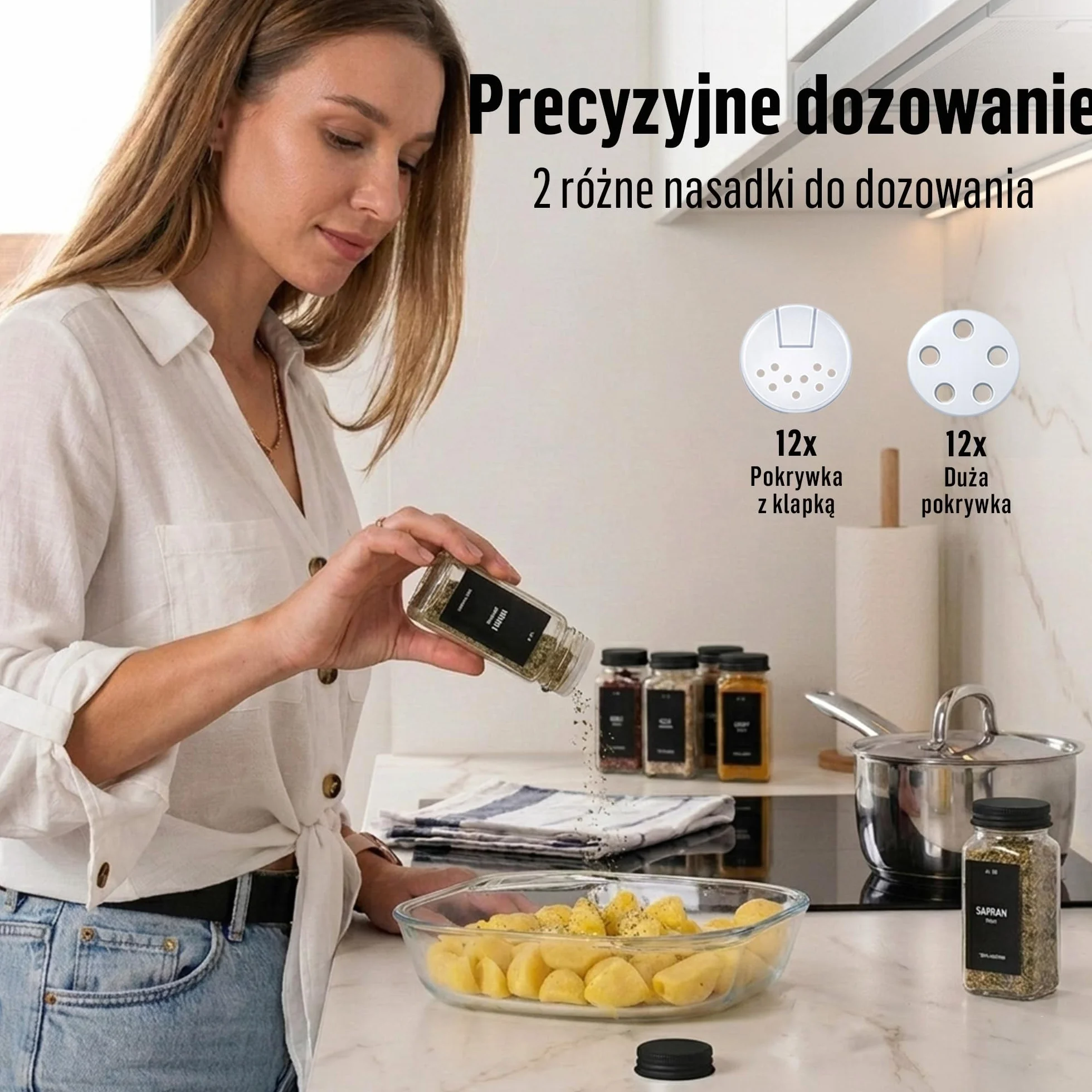 Słoiczki na Przyprawy z Nakrętką Zestaw 24 sztuk 120 ml 10,5 x 4,5 cm