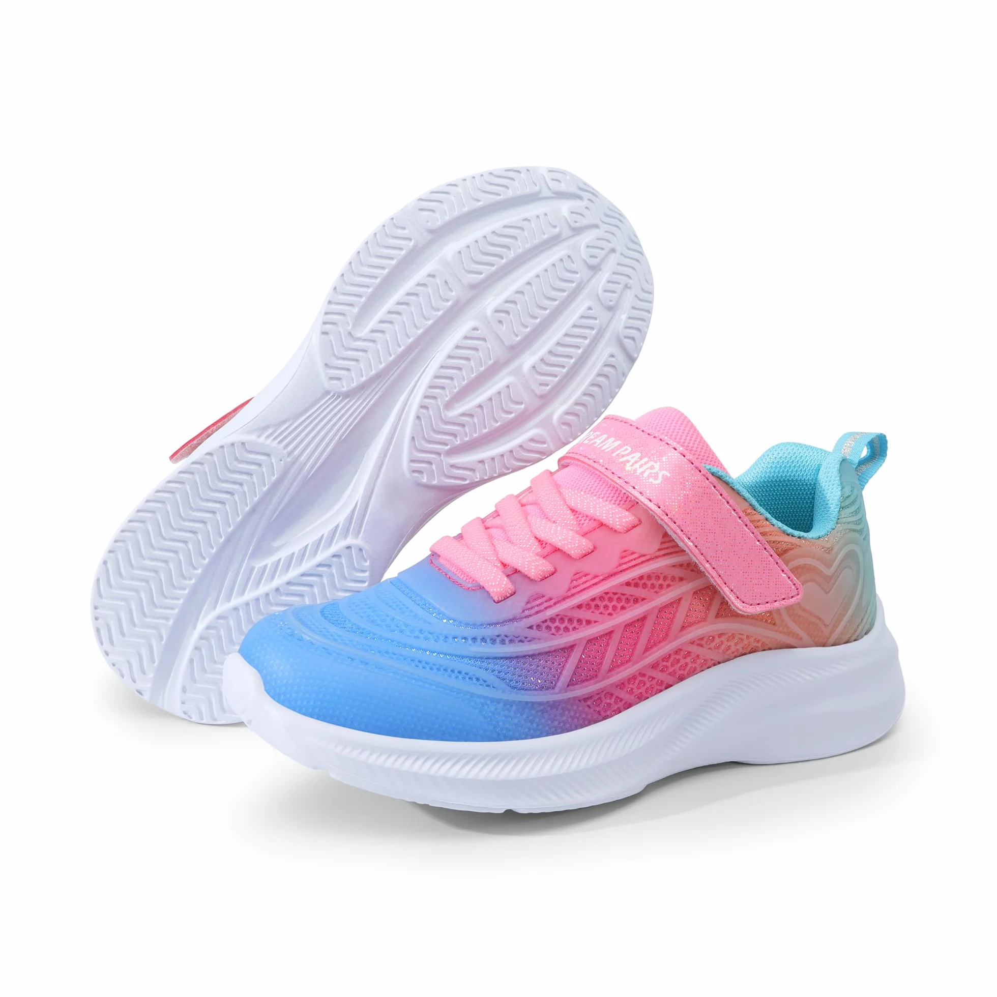 DREAM PAIRS Dziewczęce buty dziecięce błyszczące tenis bieganie sportowe lekkie trampki dla małych/dużych dzieci maluch