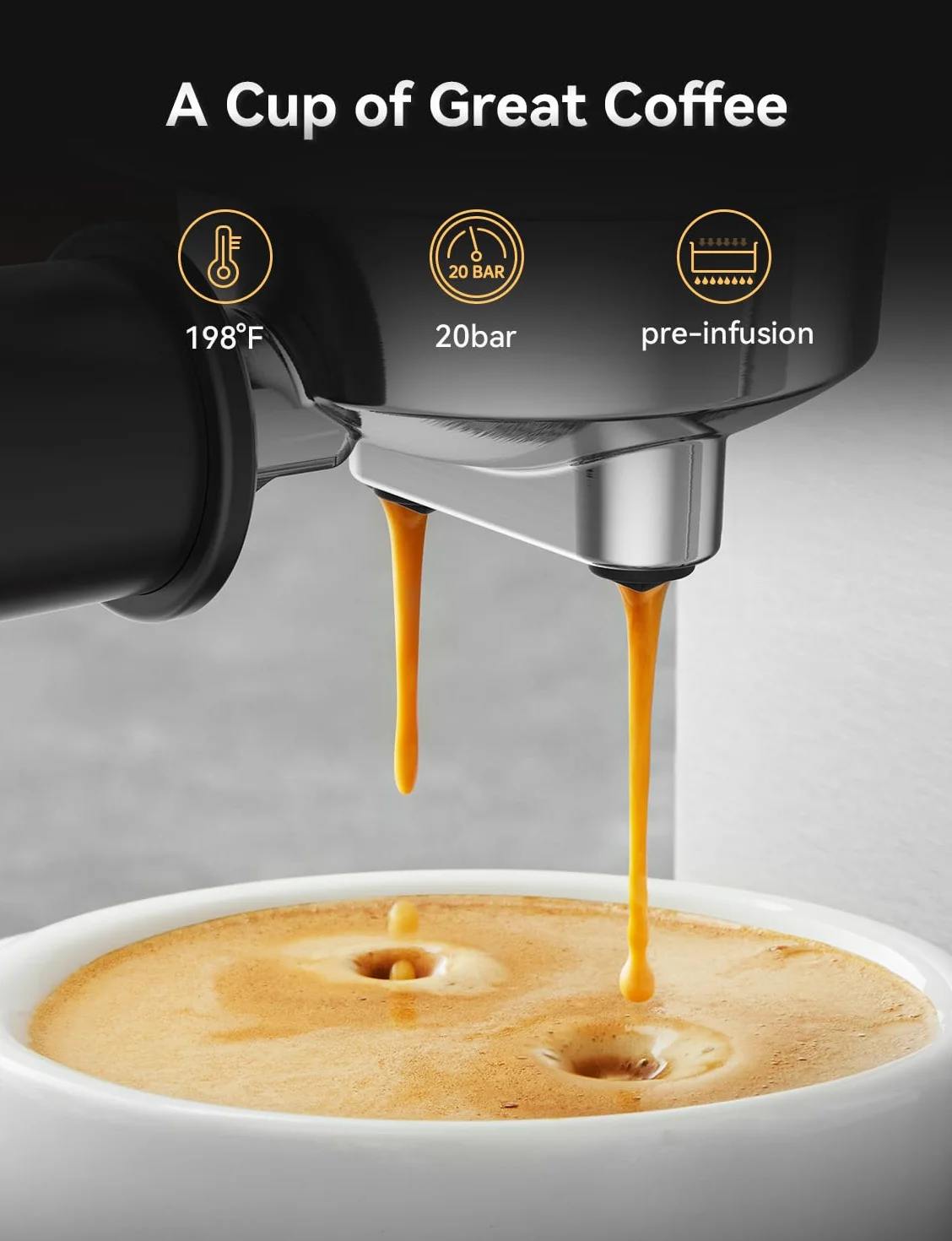 Ekspres do Kawy Neretva 20 Bar Super-Kompaktowy Stal Nierdzewna LED Spieniacz Mleka Espresso Cappuccino