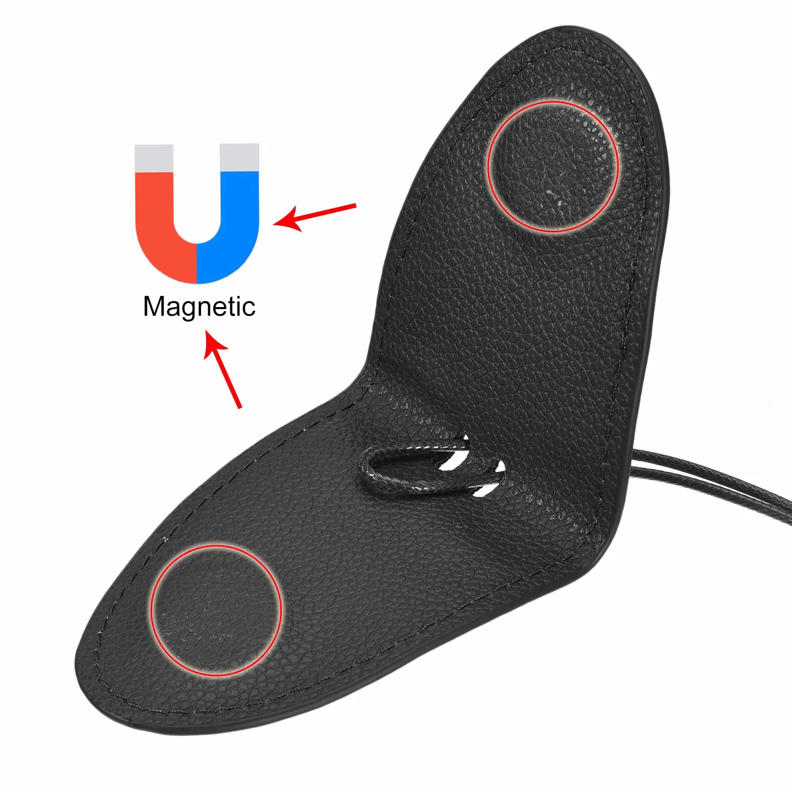 sourcing map Magnetyczny klips do kapelusza skóra PU czarny