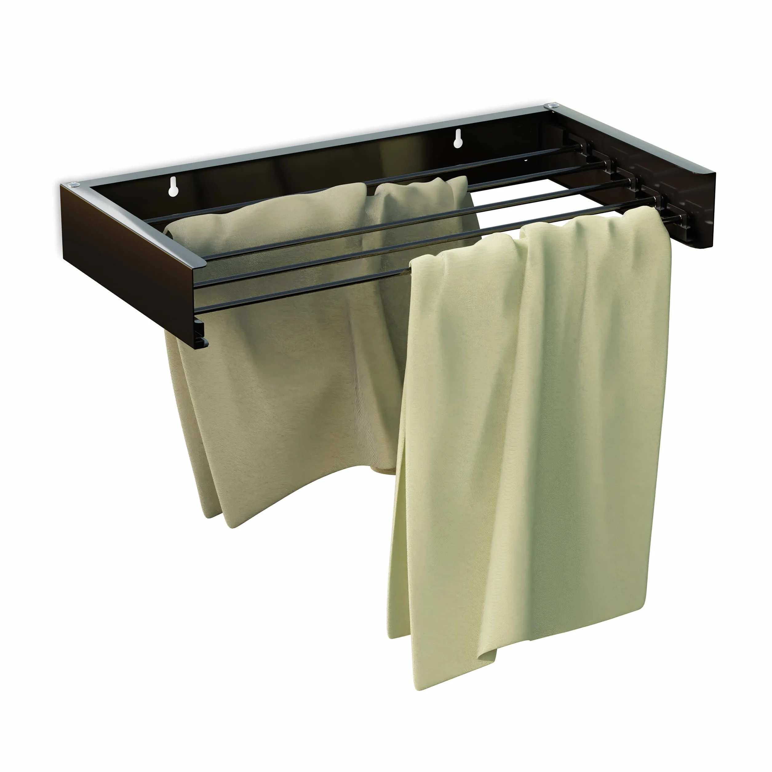 Relaxdays Suszarka ścienna składana 4,15 m sucha linka 11,5 x 85 x 42,5 cm czarna