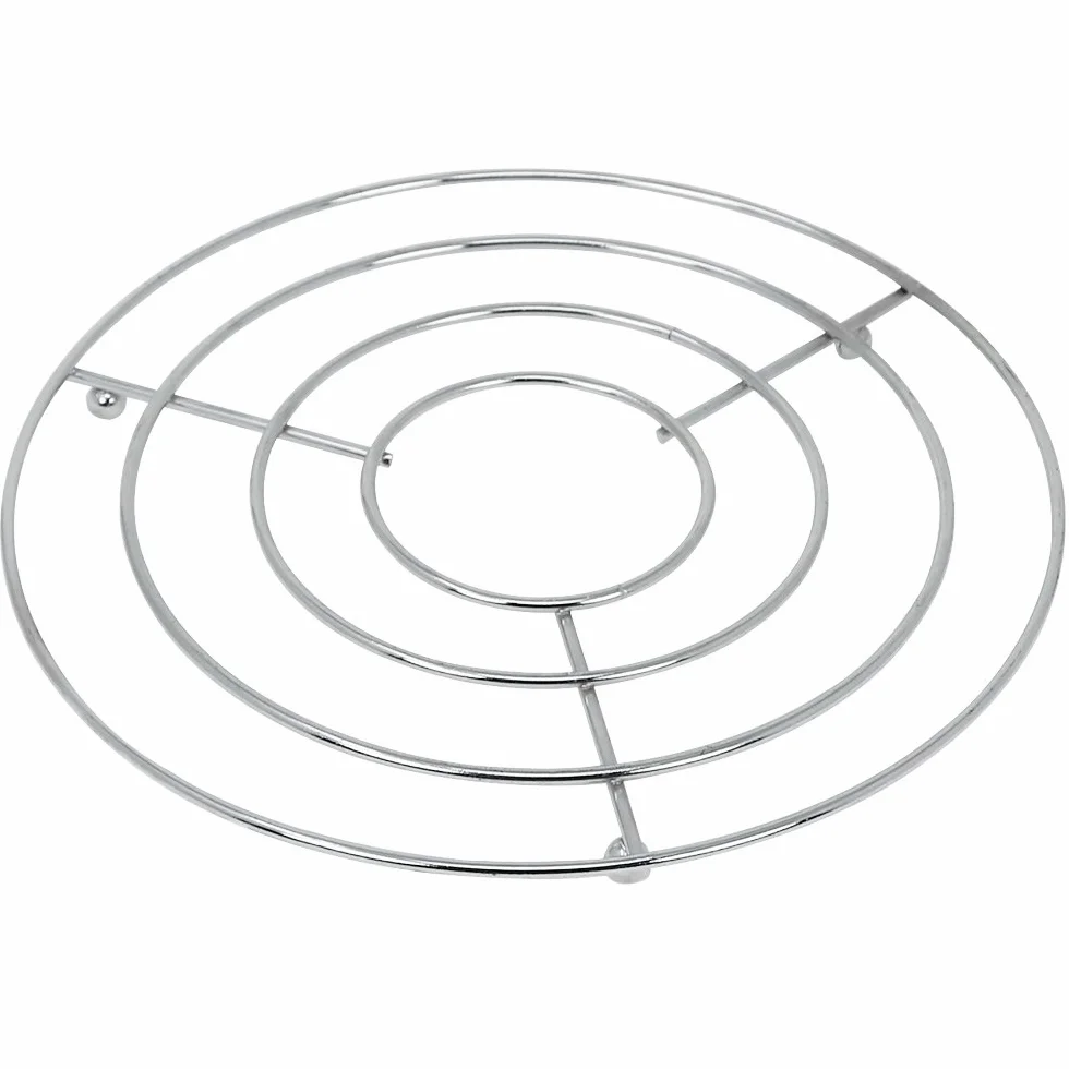 COM-FOUR® 2x podstawki metalowe - okragla podstawka do garnków, patelni lub czajników - Ø 20 cm (2 sztuki - kolor srebrny)