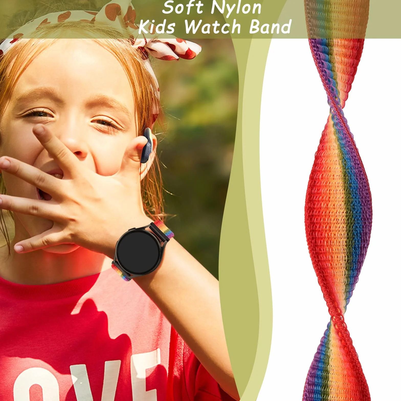 Vancle Bransoletka do smartwatcha 20 mm nylonowy pasek zastępczy sportowy dla dzieci