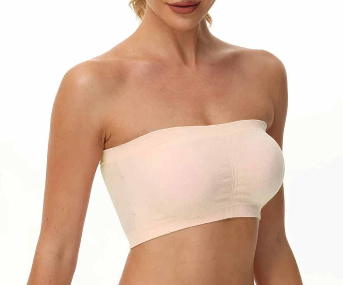 Zestaw damskich biustonoszy Bandeau Top, duże rozmiary, bez ramiączek, push-up, z wkładkami, 3 sztuki w opakowaniu