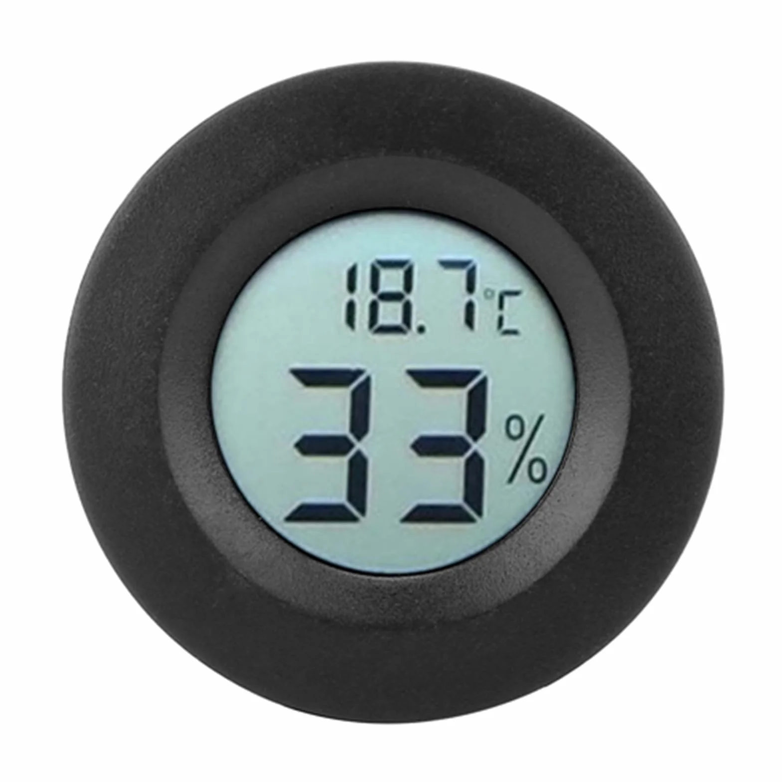 Cyfrowy Termometr Higrometr z Wyświetlaczem LCD, Miernik Temperatury i Wilgotności - Czarny