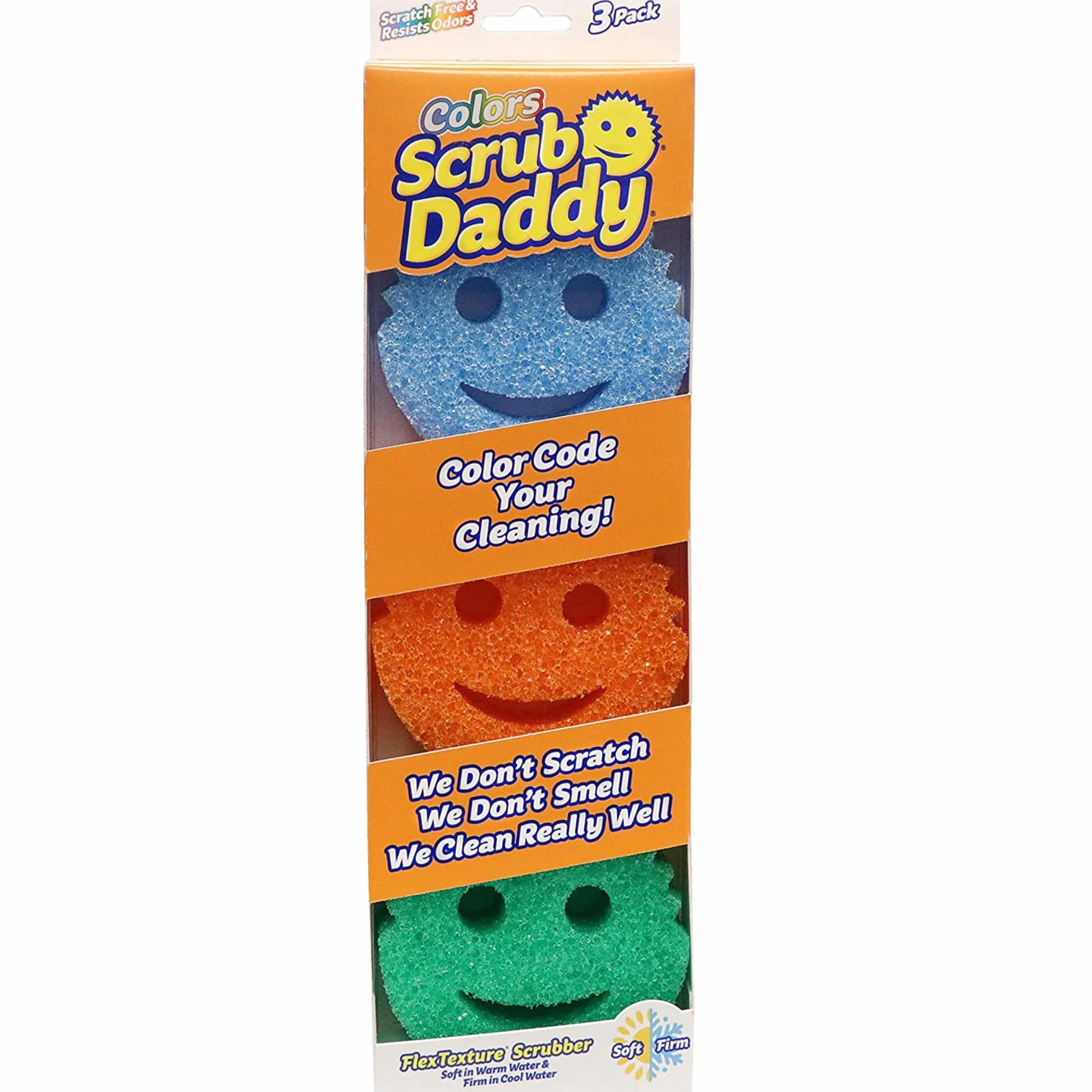 Scrub Daddy Gąbki do Czyszczenia Wielokolorowy 3 sztuki