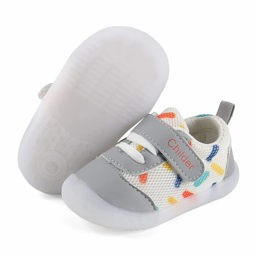 MASOCIO Unisex niemowlęce buty dla chłopców i dziewczynek do nauki chodzenia buty niemowlęce miękkie płaskie gumowe antypoślizgowe