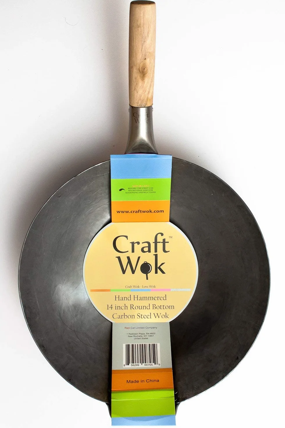 Craft Wok 731W88 Patelnia, Stal Węglowa, Drewniany Uchwyt, Ø 35.6 cm