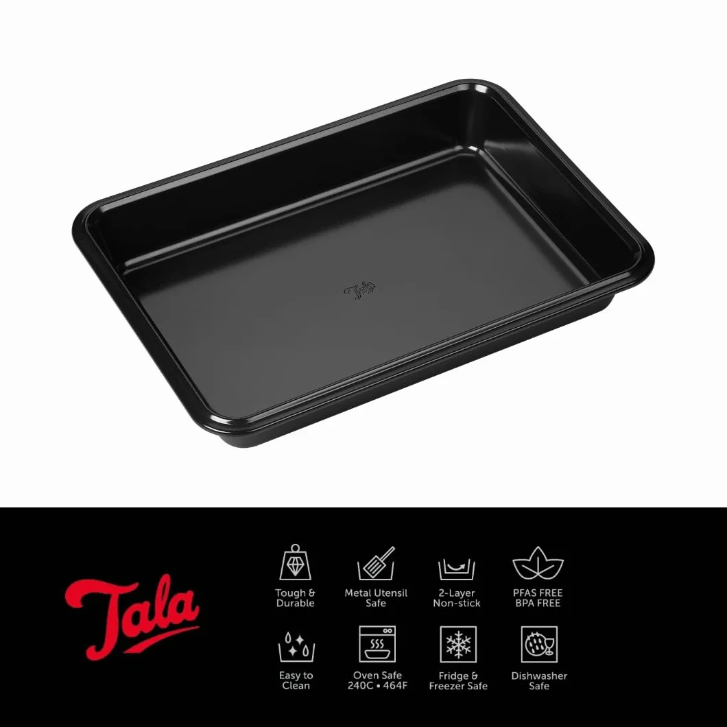 Tala Performance Large Roaster z wargą do nalewania, profesjonalna stal węglowa z powłoką nieprzywierającą Eclipse 34,6 x 24,5 x 4 cm