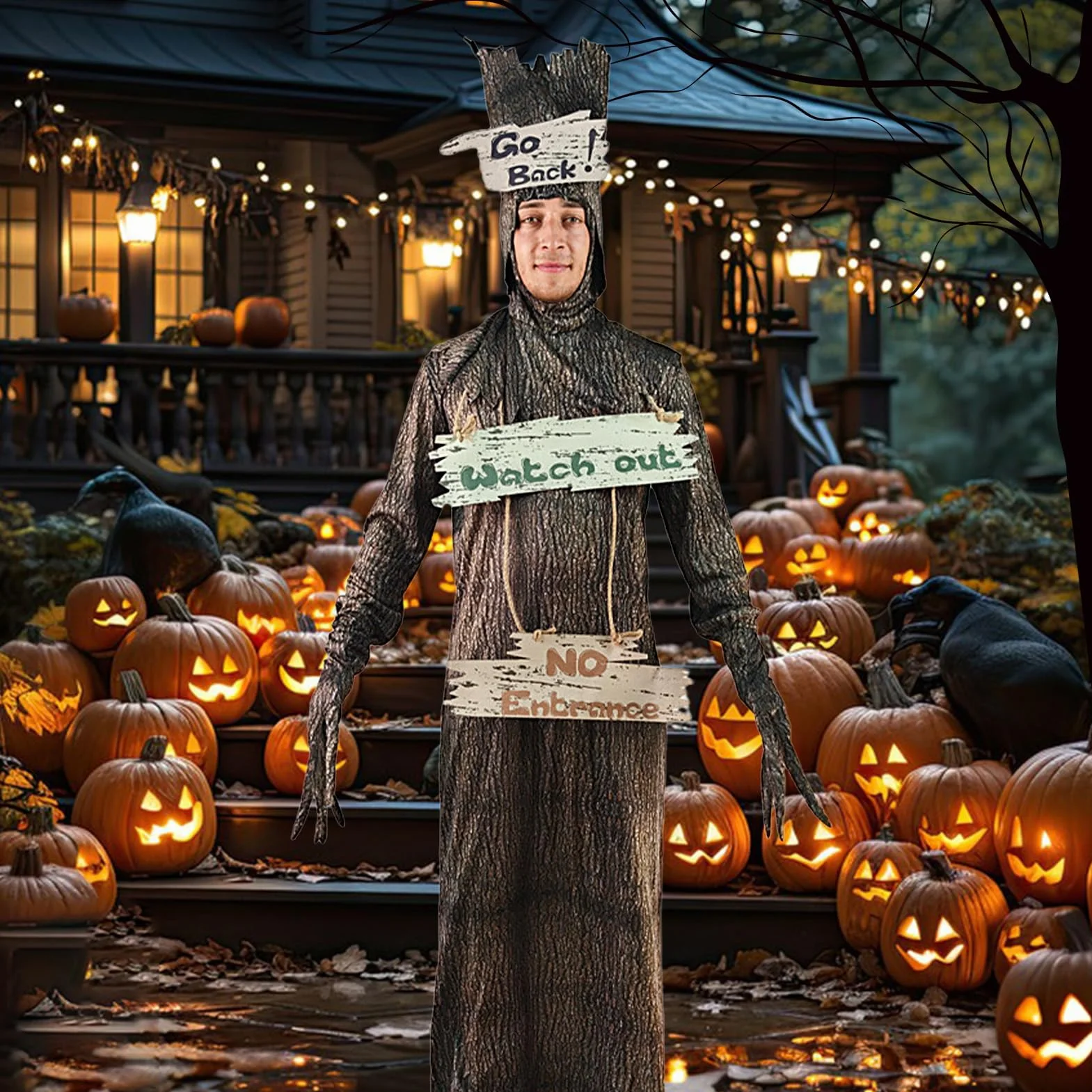 Strój Horror Straszny Kostium Drzewa Na Imprezy Cosplay | Upiorne Przebranie Elementy Cosplay dla Dzieci Dorosłych Mężczyzn Kobiet Klubów Sceny Festiwalu Imprezy Maskarady