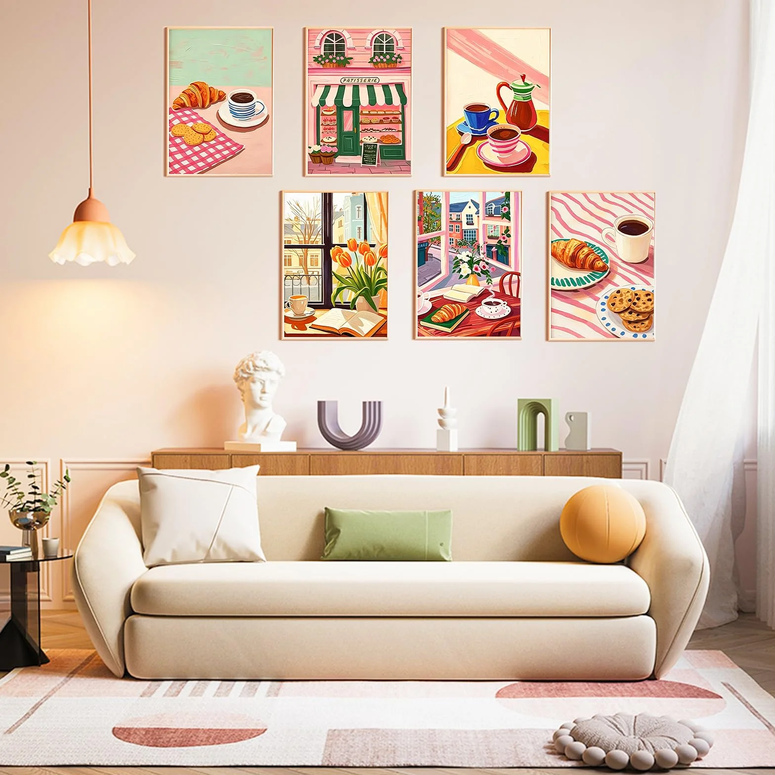 MplehDa Zestaw plakatów z kawą A4 (21 x 30 cm), 6 sztuk obrazów olejnych na kawę, obrazy w stylu vintage, obrazy kuchenne, retro, nowoczesna dekoracja ścienna, barista dekoracja ścienna do jadalni