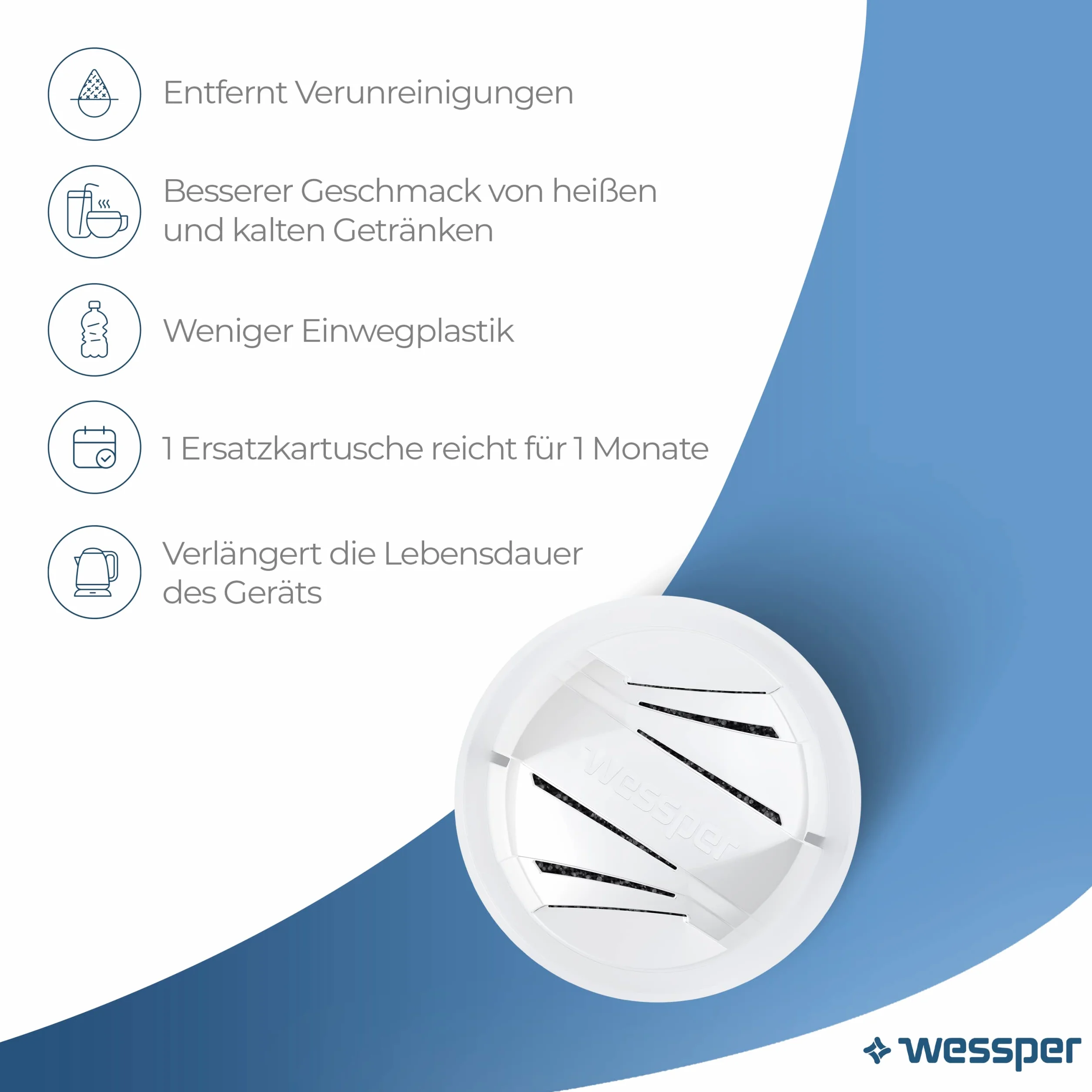 Wessper AquaClassic wkłady filtrujące kompatybilne z Brita Classic, Dafi Classic 10 sztuk