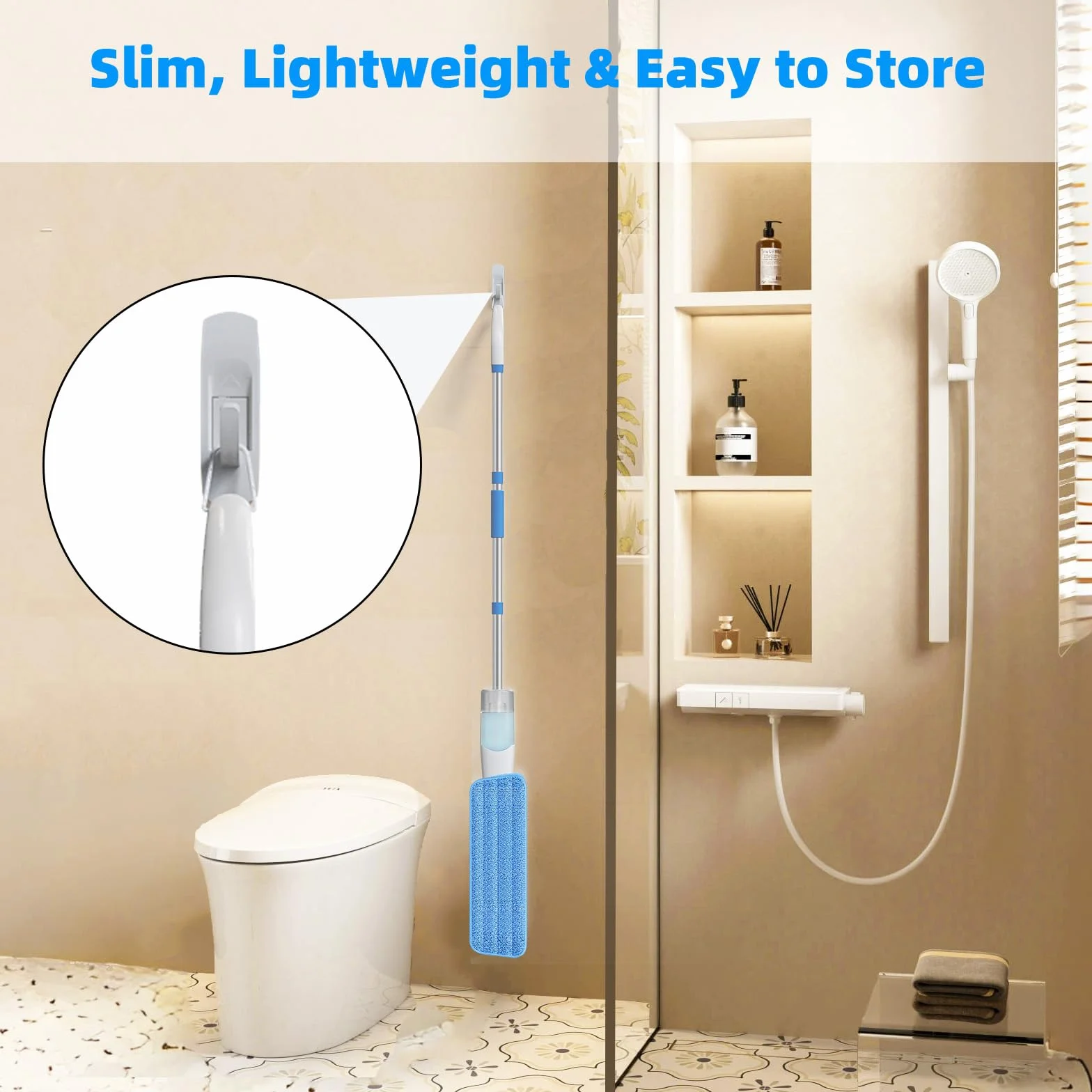 Mop ze spryskiwaczem Enigma 137 cm z 3 ściereczkami do czyszczenia na mokro i na sucho lekki mop podłogowy z funkcją spryskiwacza do twardych podłóg/laminatów/drewna/płytek/winylu/kamienia