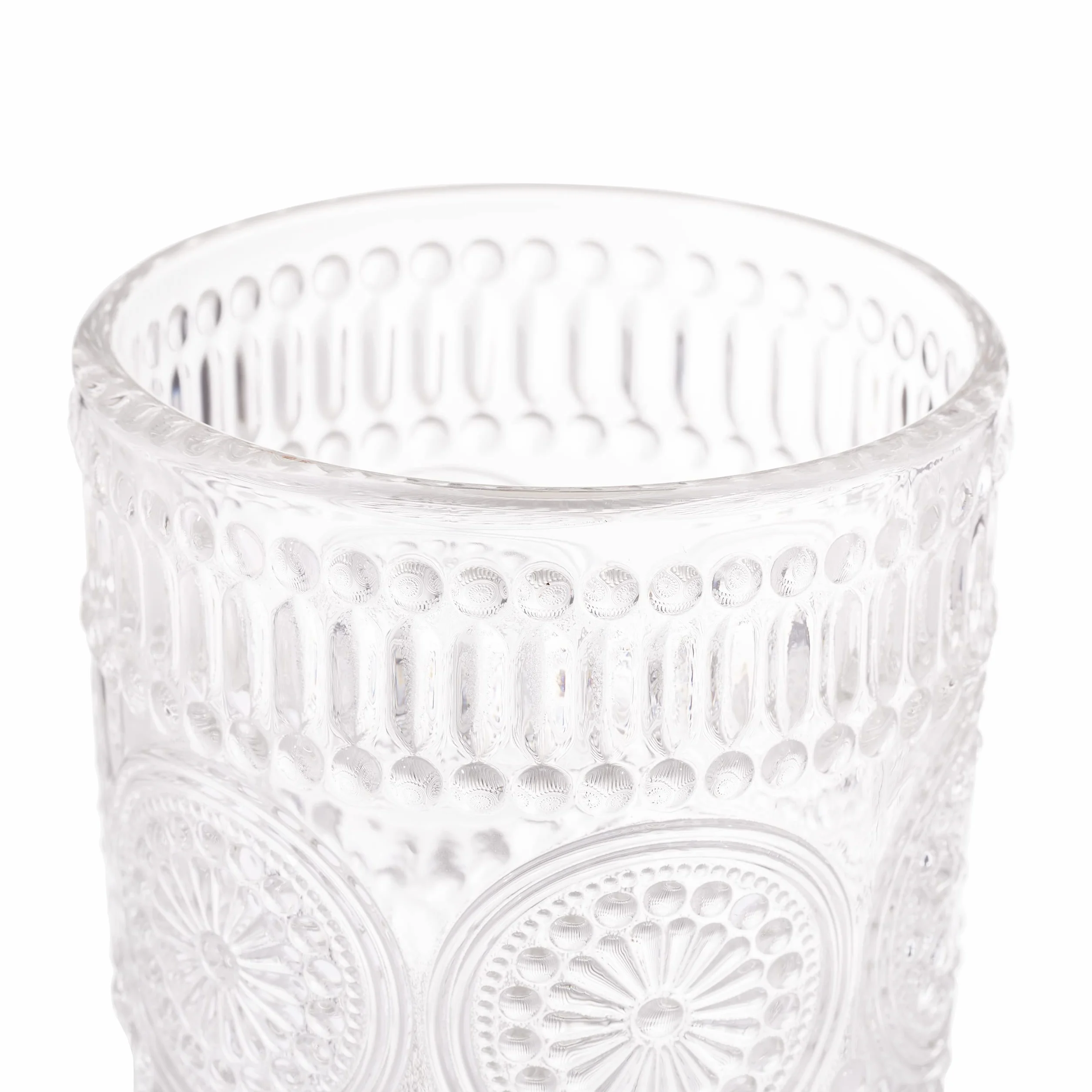 Relaxdays Szklanki do picia, zestaw 4 sztuk, 400 ml, szklanki w stylu vintage, na wodę, sok, limonka, nadają się do mycia w zmywarce, przezroczyste szklanki na wodę, 13 x 8 cm