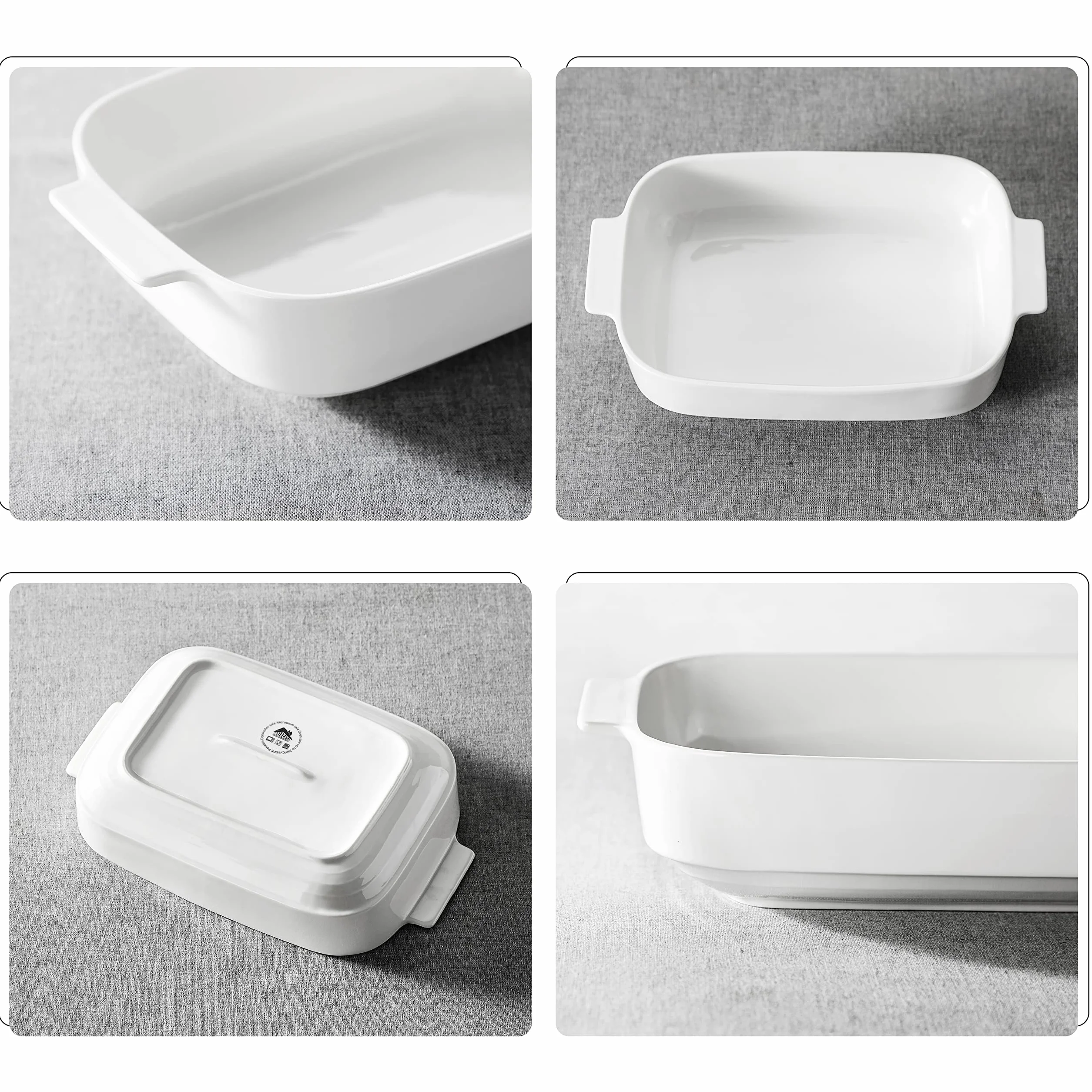 MALACASA Zestaw 3 sztuk ceramicznych naczyń do zapiekanek BAKE