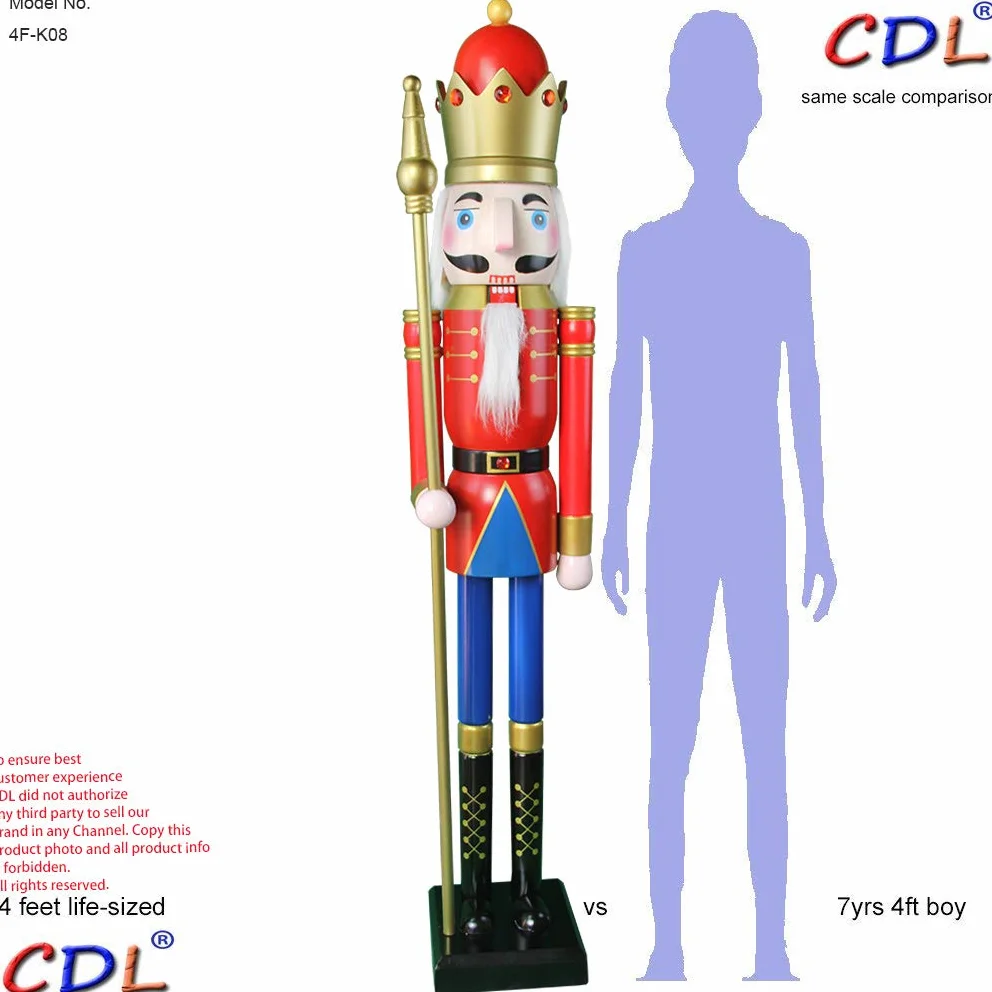 Czerwony Król Bożonarodzeniowy 120 cm na Stojaku Dekoracja