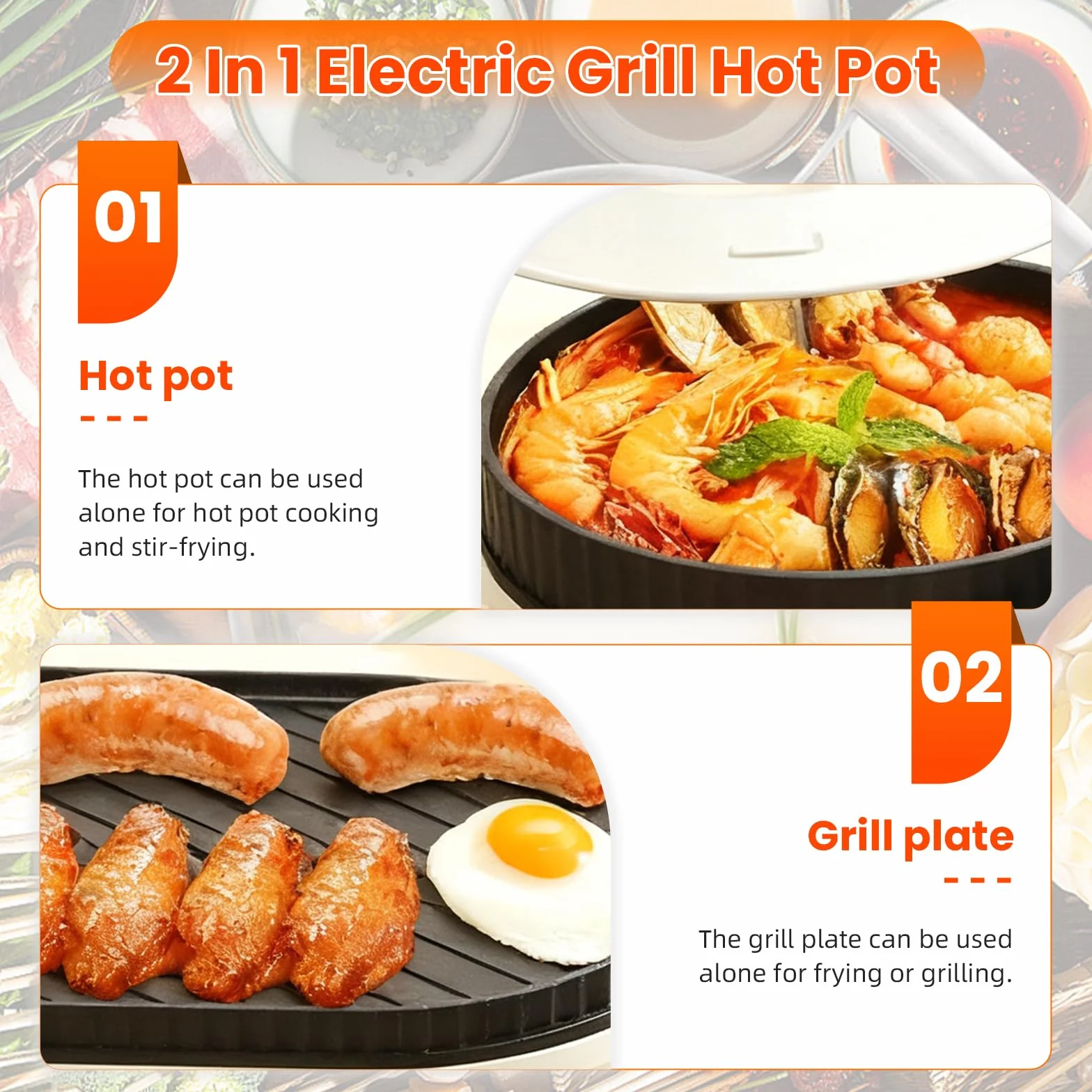 Elektryczny hot pot z grillem, 2 w 1 grill elektryczny, chiński garnek kuchenny, 220 V, 1700 W, elektryczny hot pots, koreański grill BBQ, na małe uroczystości rodzinne z trzema do sześciu osób