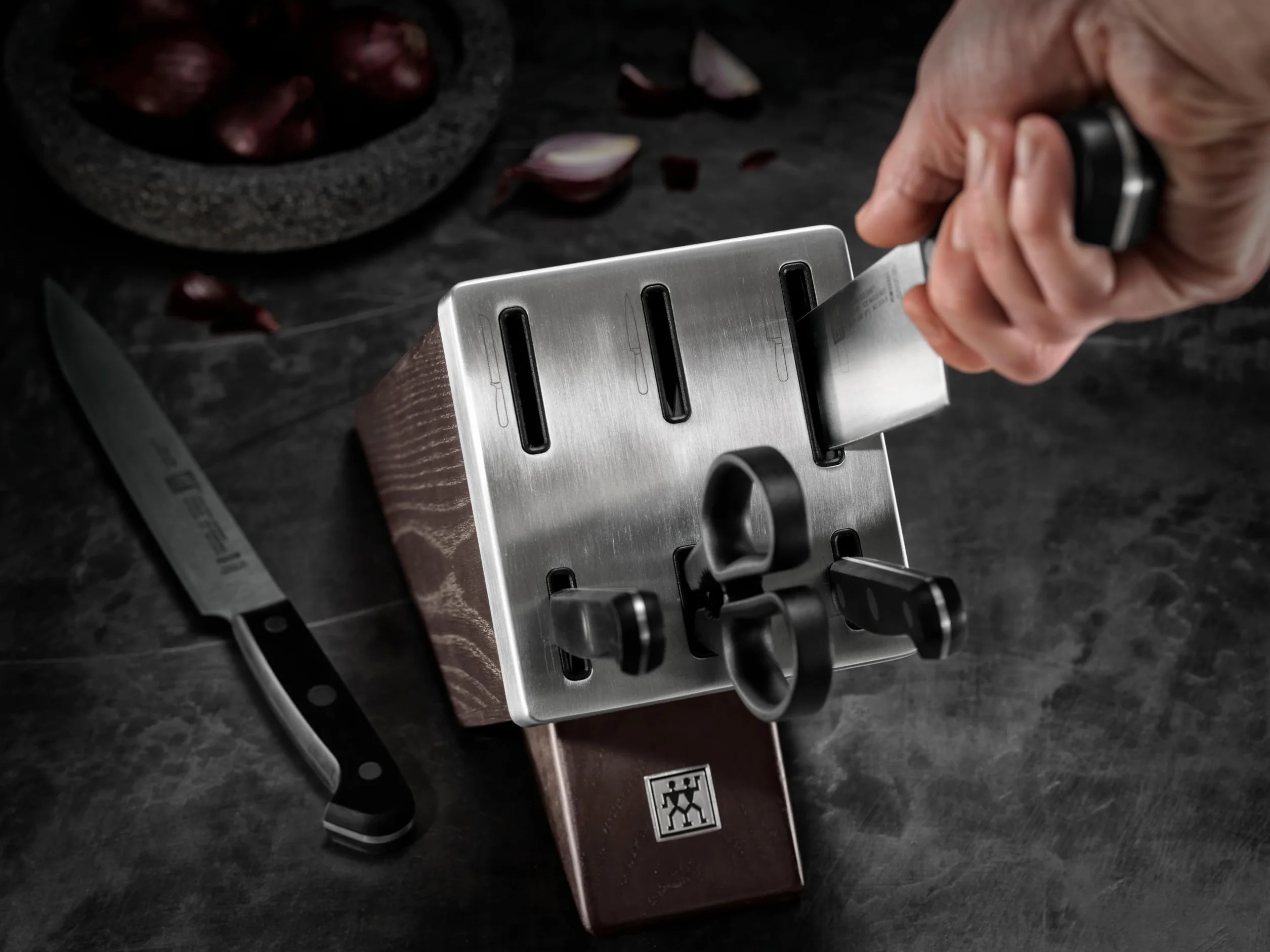 ZWILLING Selbstschärfender Messerblock 7-tlg. Holzblock Gourmet Rostfreier Stahl