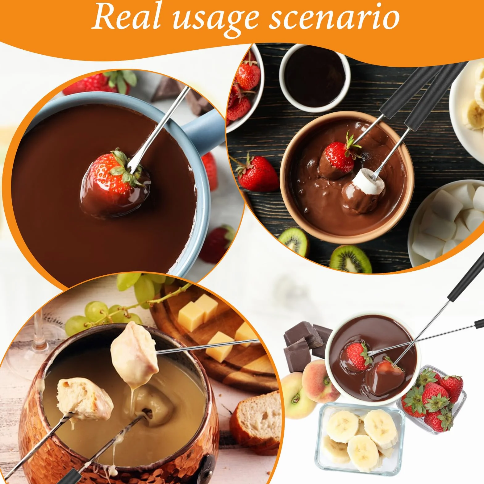 Mabor patyczki do fondue ze stali nierdzewnej 6 szt. 23 cm