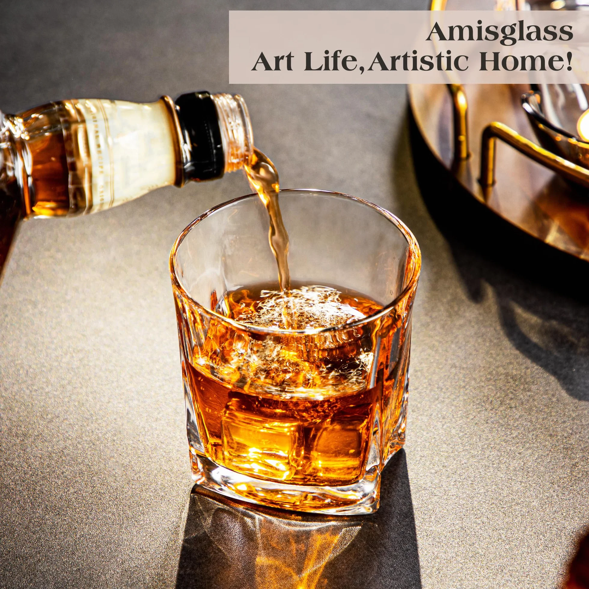 Szklanki do whisky z ciężkim dnem Twist zestaw 4 szt