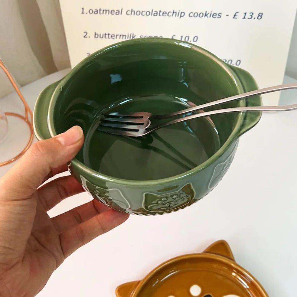 Alipis Miska do makaronu instant, pojemnik na rameny, porcelanowe miseczki z pokrywką, miski dziecięce, do serwowania potraw, okrągłe, ceramiczne, talerze z suszonymi owocami