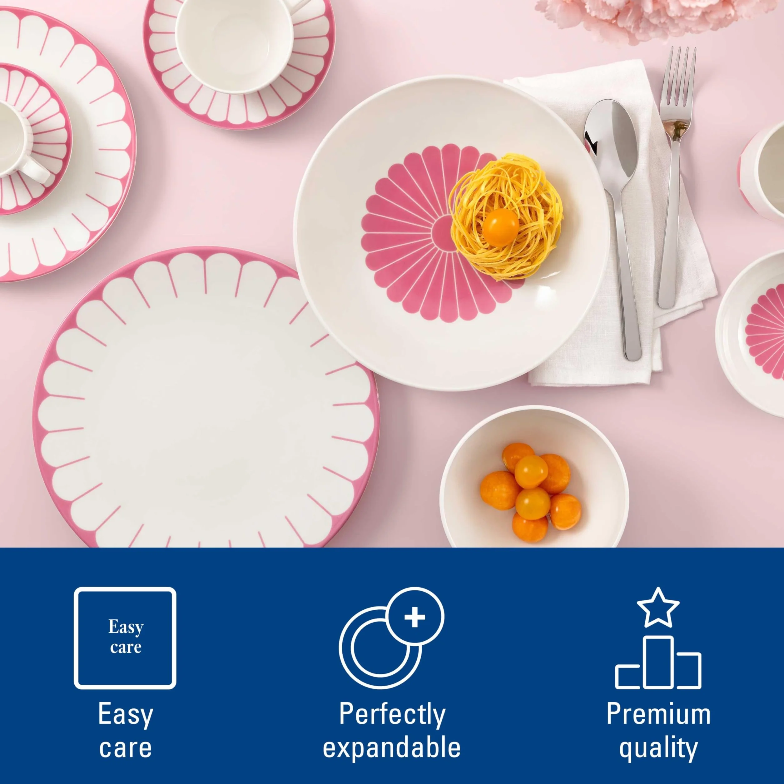 Villeroy & Boch - Fleur cassis filiżanka do kawy różowa, można myć w zmywarce i używać w mikrofalówce, filiżanka do herbaty, kubek do kawy, kwiatowy wzór, filiżanka do cappuccino, porcelana Premium
