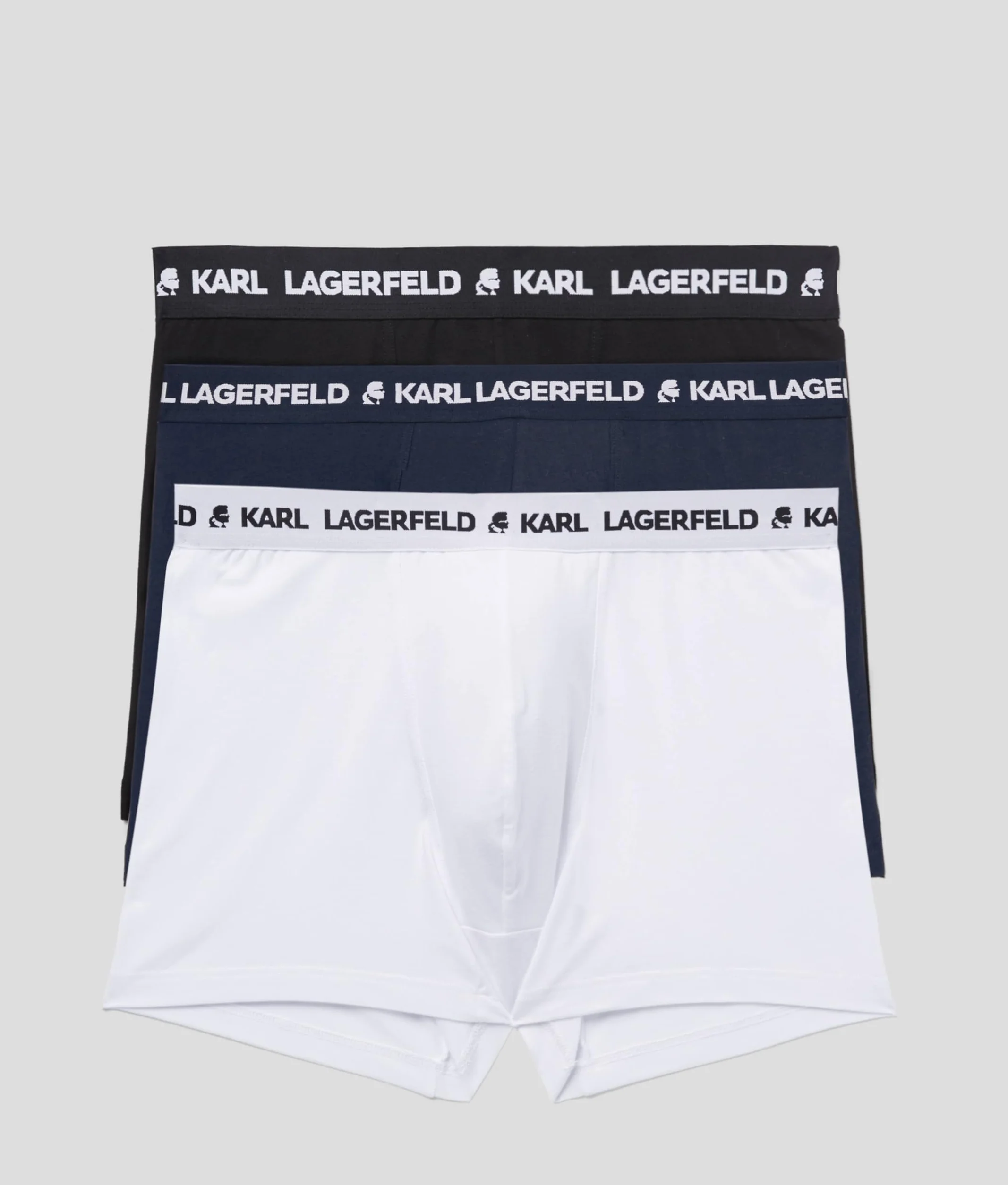Karl Lagerfeld B.V Men's Karl Lagerfeld zestaw logo (3 sztuki) Trunks, czarny/biały/granatowy, M, czarny/biały/granatowy, M