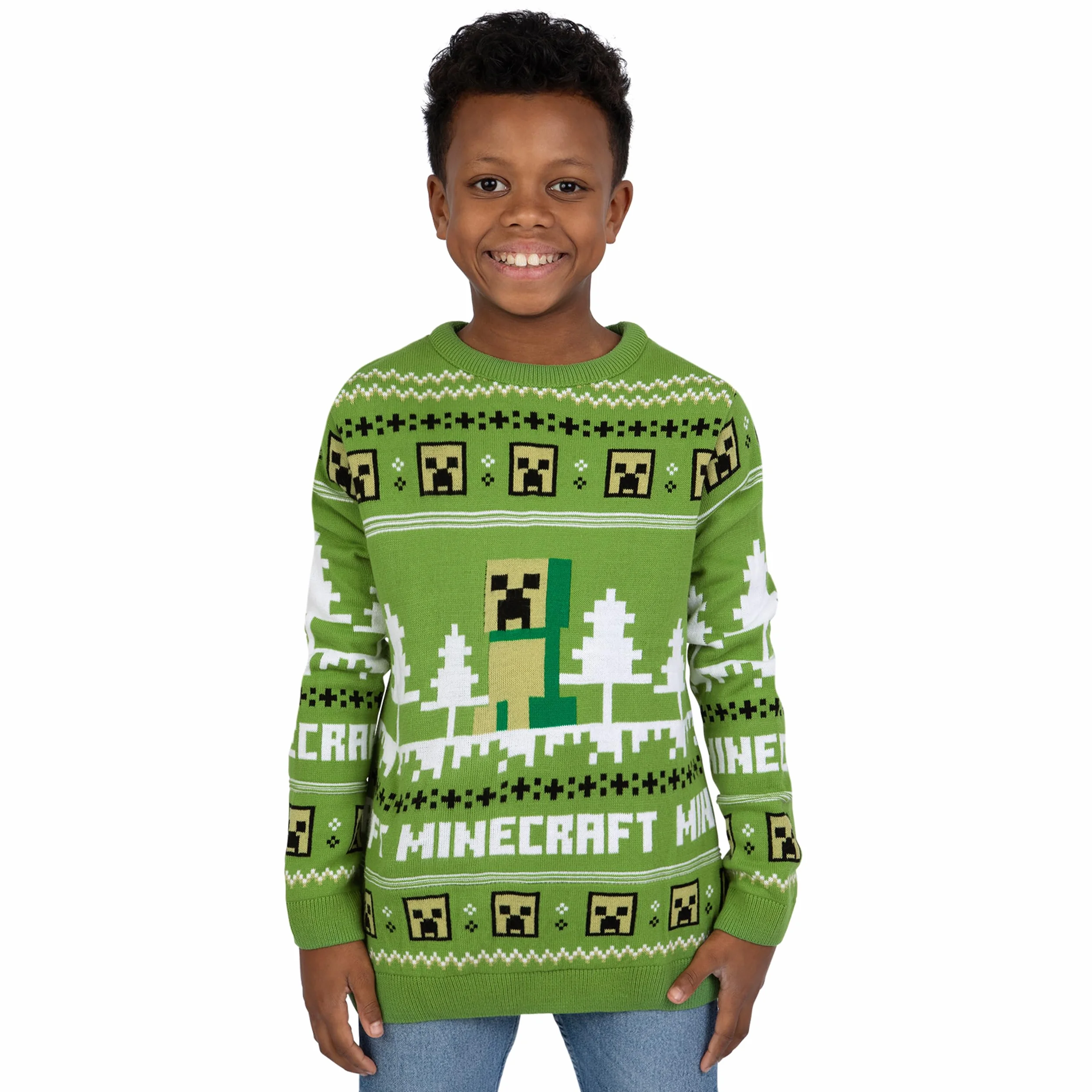Minecraft Chłopcy Sweter świąteczny