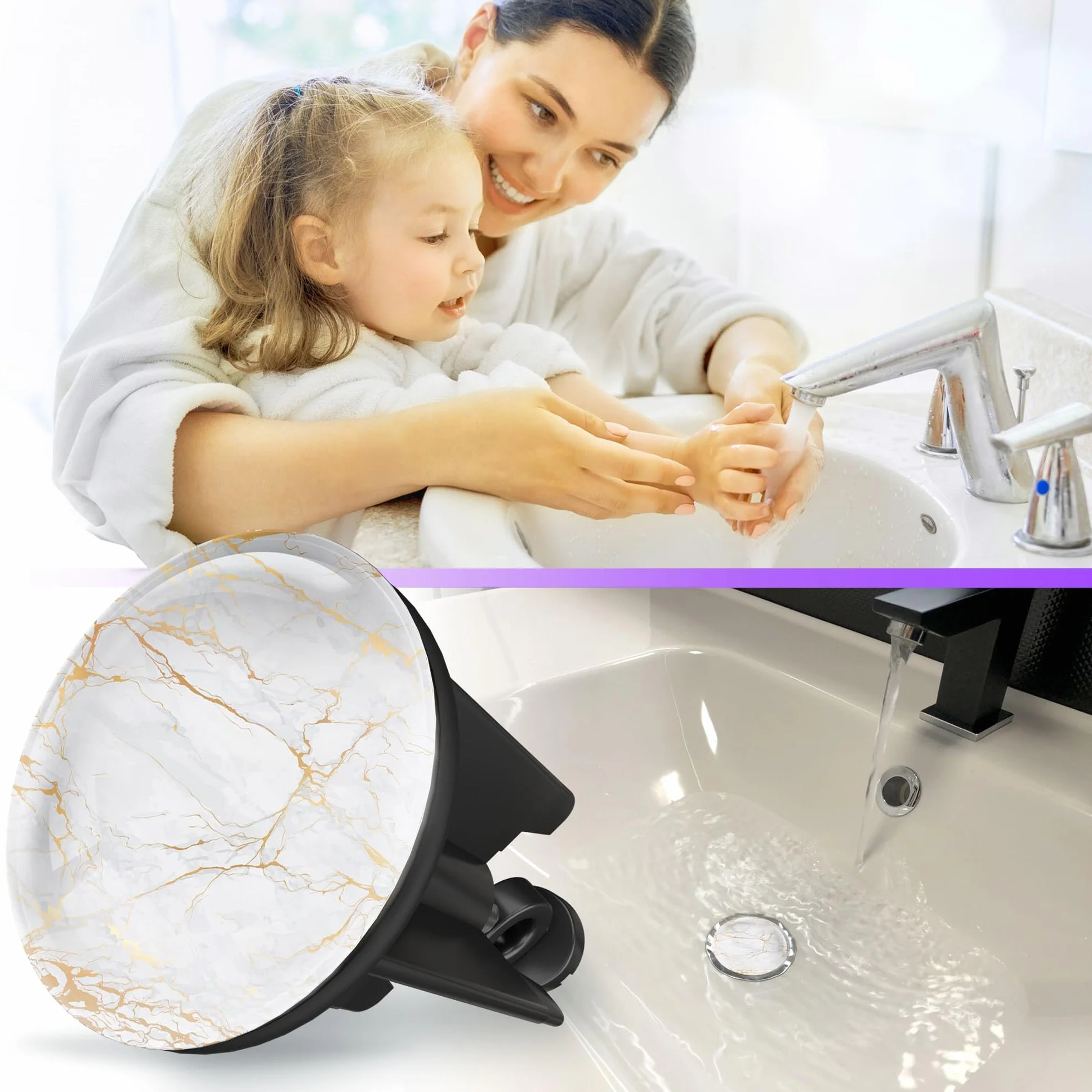 M. ROSENFELD HOME Korek do umywalki z motywem 40 mm – korek do zlewu z mosiądzu, korek mimośrodowy z regulacją wysokości, nierdzewny i szczelny – korek do umywalki i korka odpływowego