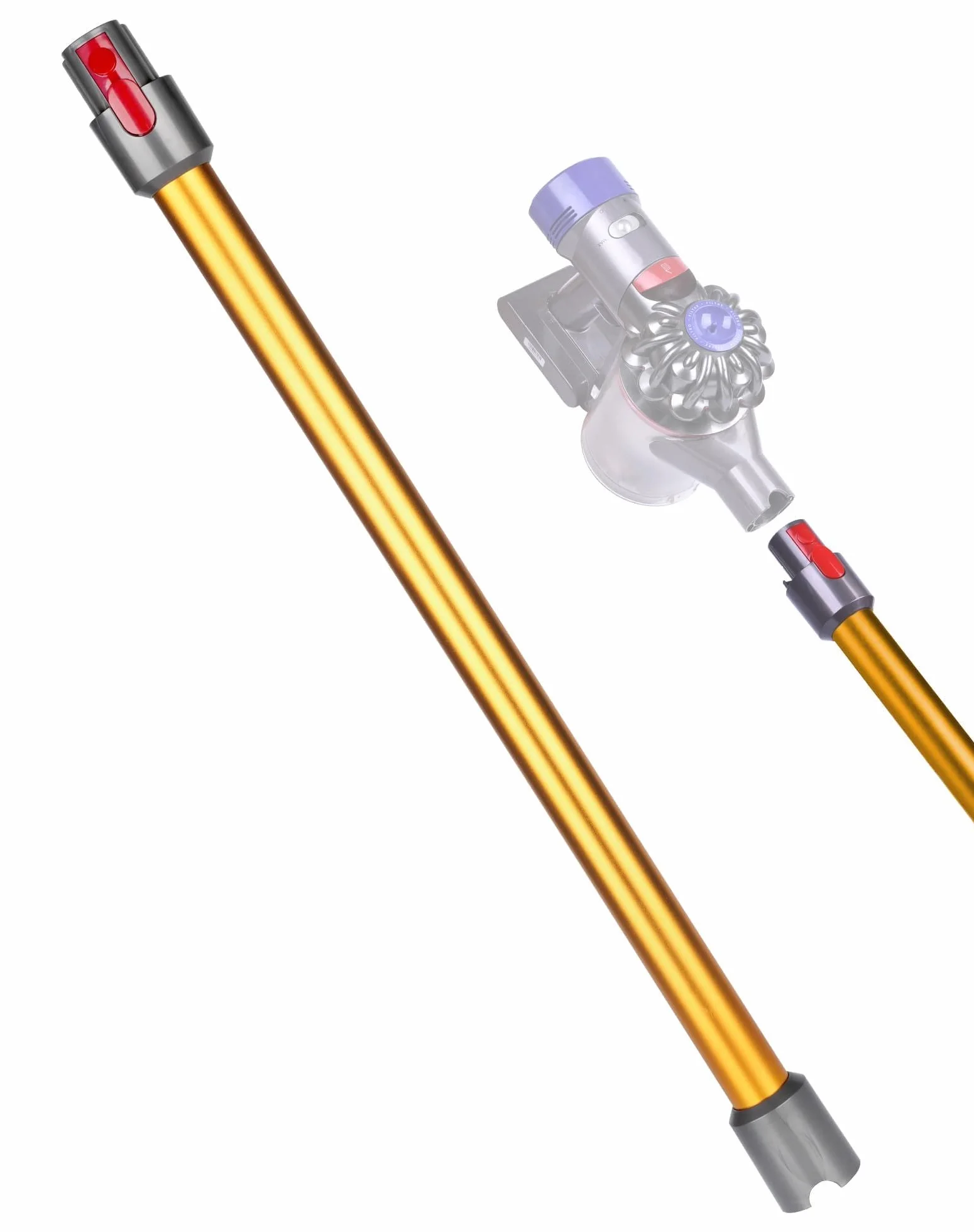 Rura przedłużająca do Dyson V7 V8 V10 V11 V15, aluminiowa 72,5 cm, pomarańczowa