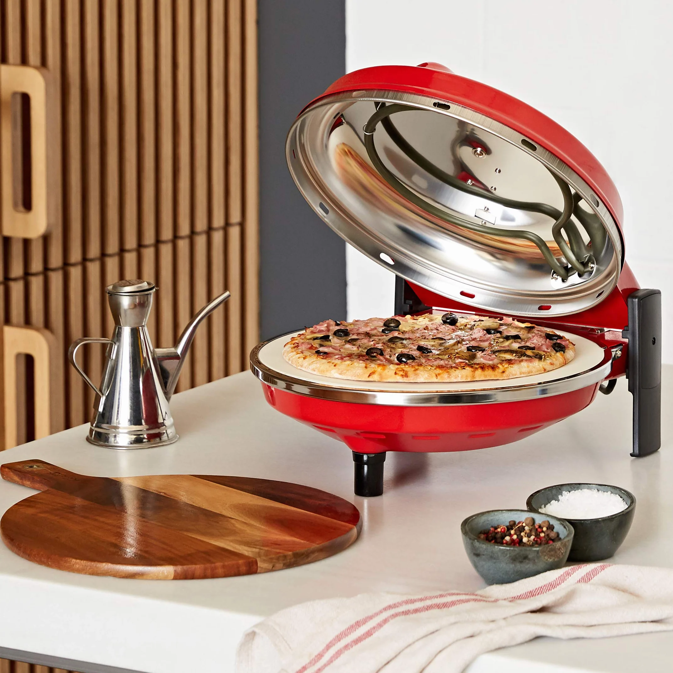 Spice - Piekarnik Pizza Caliente z kamieniem szamotowym 32 cm i oporem koła