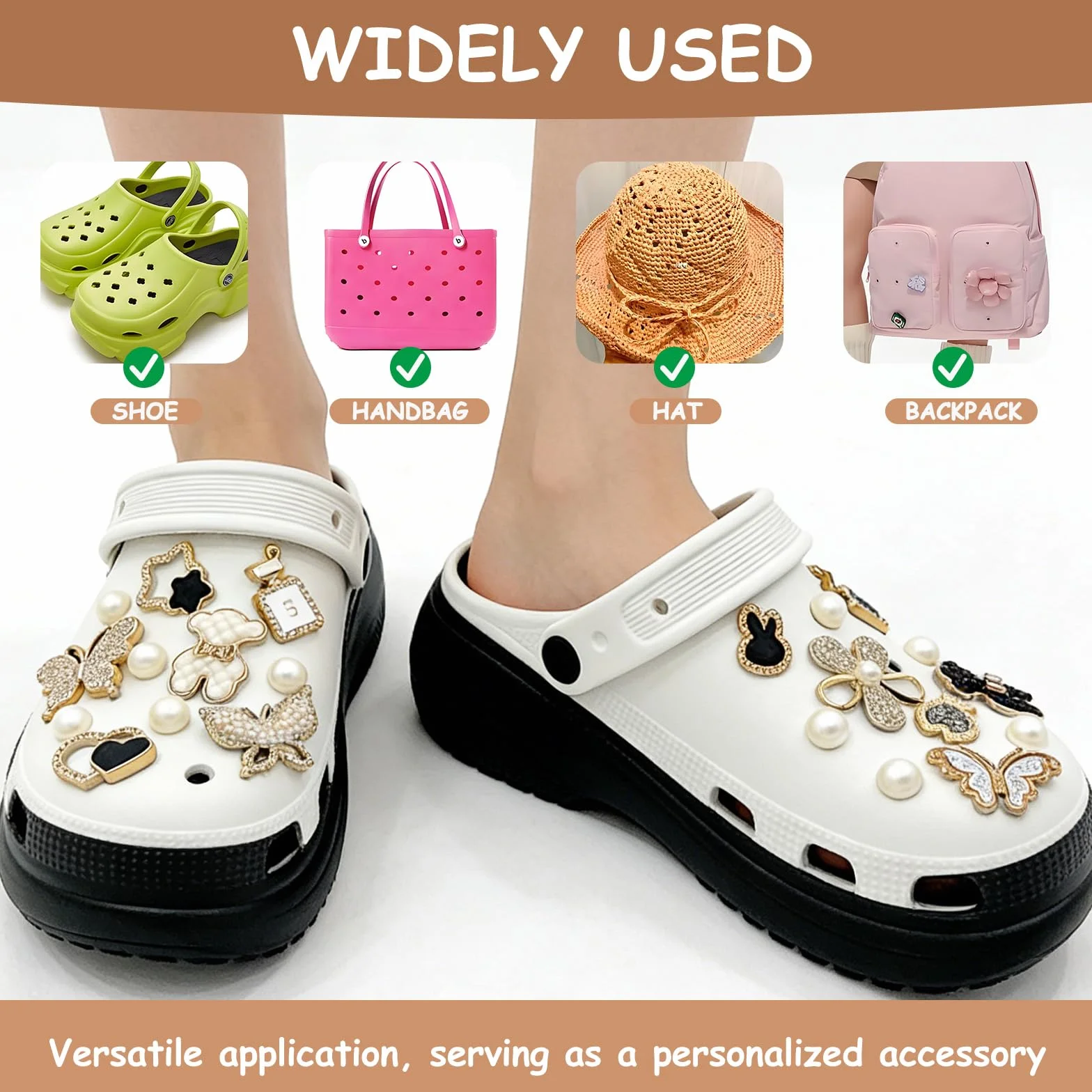 Croc Charms, zawieszki Croc dla dorosłych i klipsy do butów, 22-częściowy zestaw akcesoriów Crocs z zawieszką, niedźwiedziem i kwiatem, dekoracja DIY do spersonalizowanych butów i toreb