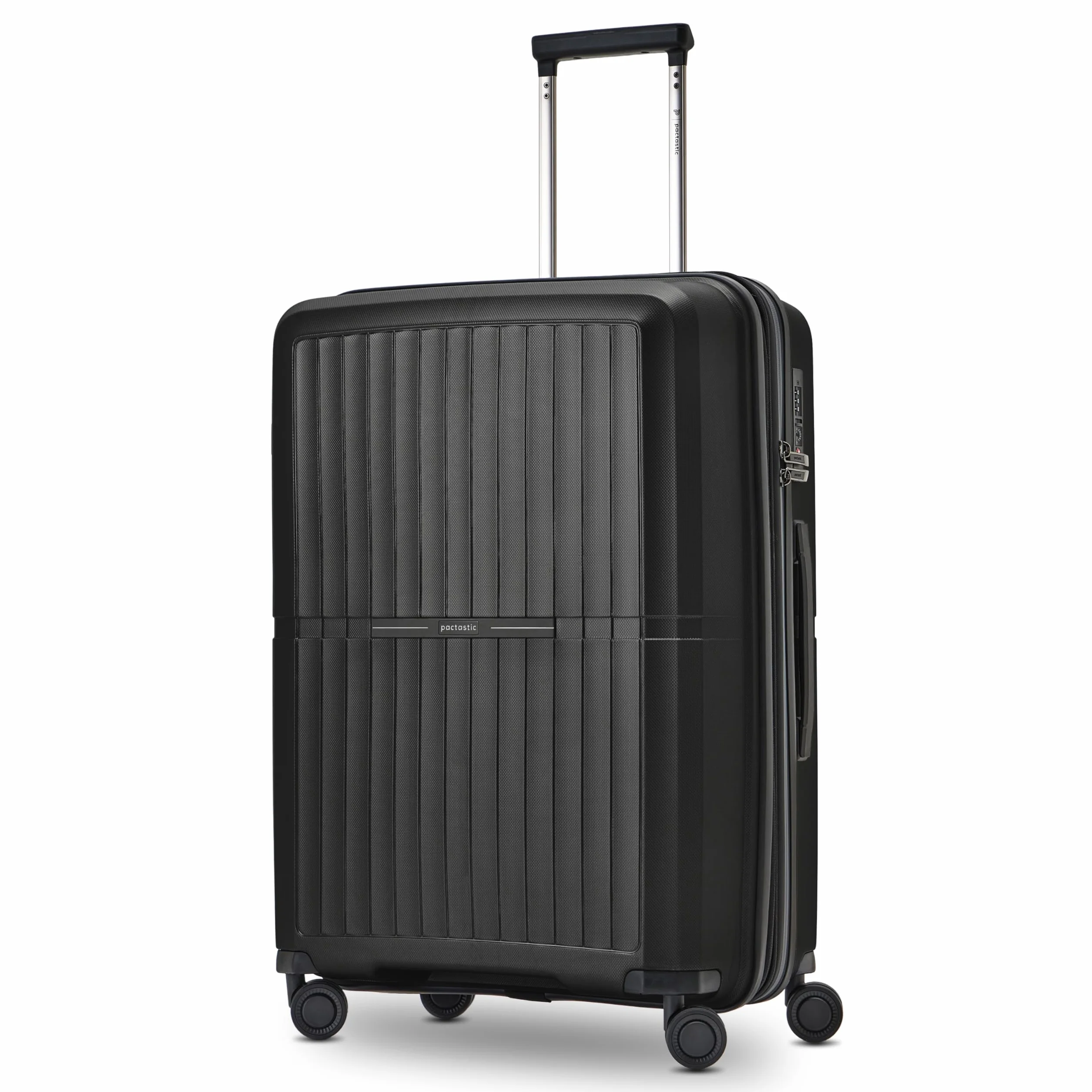 Pactastic Kolekcja 01 & 01+, czarny metalik, Koffer M (67 cm) erweiterbar, Walizka z twardą obudową z rolkami obrotowymi