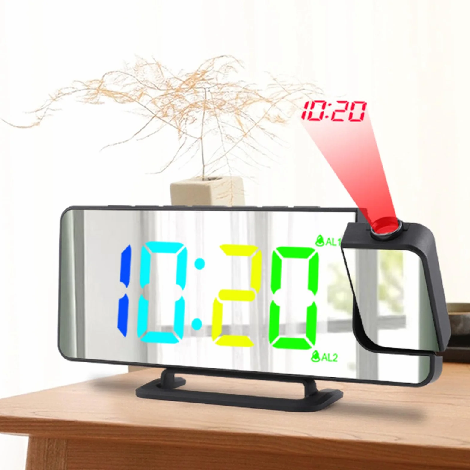 Cyfrowe Budziki z projekcją 7,4-calowy Wyświetlacz LED USB-C RGB